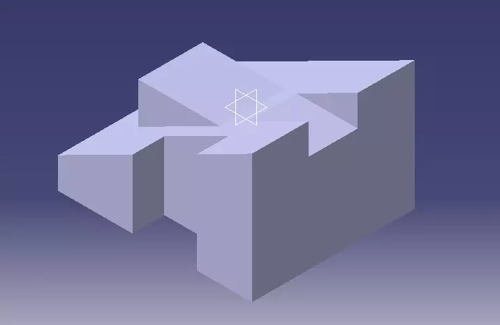 3d CAD model cube with star in middle Free 3D model
