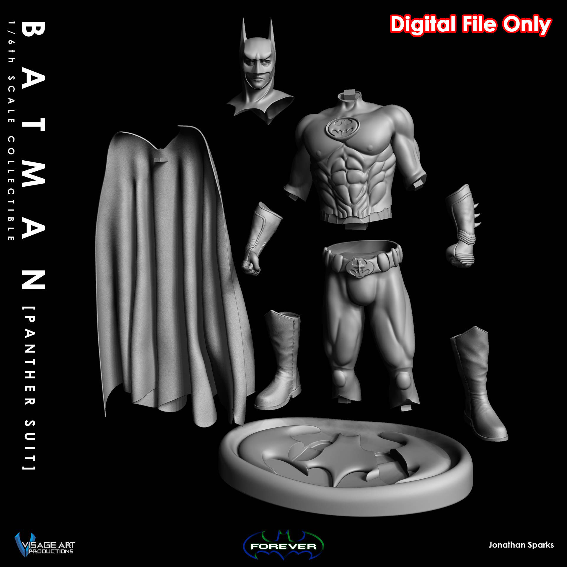Batman Forever Inspired Panther Suit collectible 3D Print File 3D print model_9