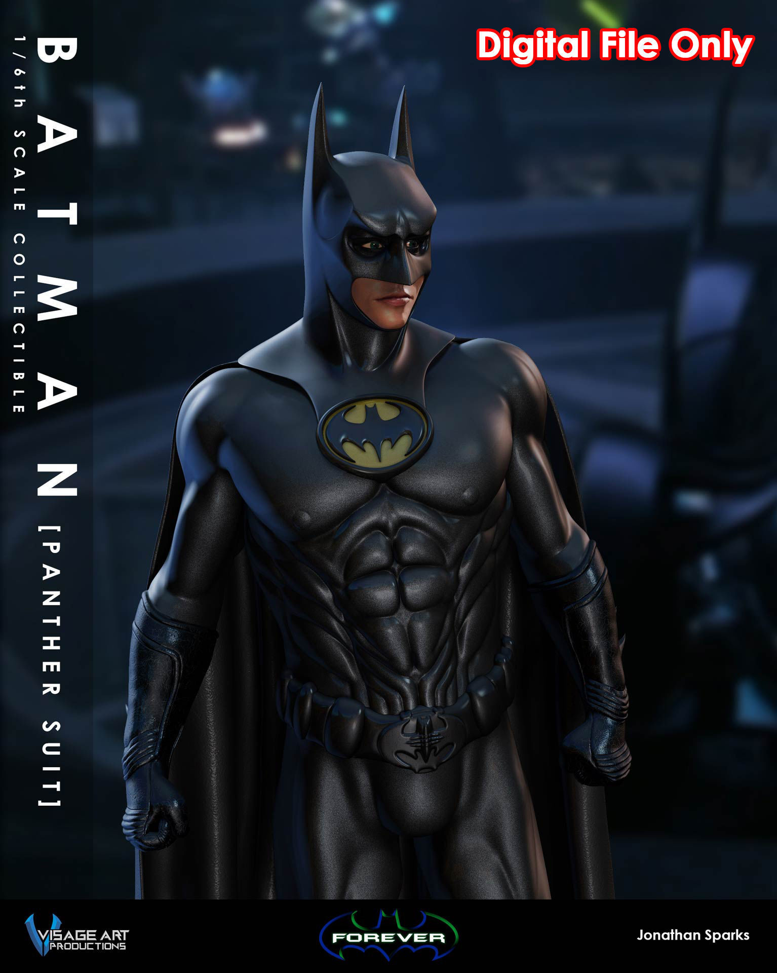 Batman Forever Inspired Panther Suit collectible 3D Print File 3D print model_5