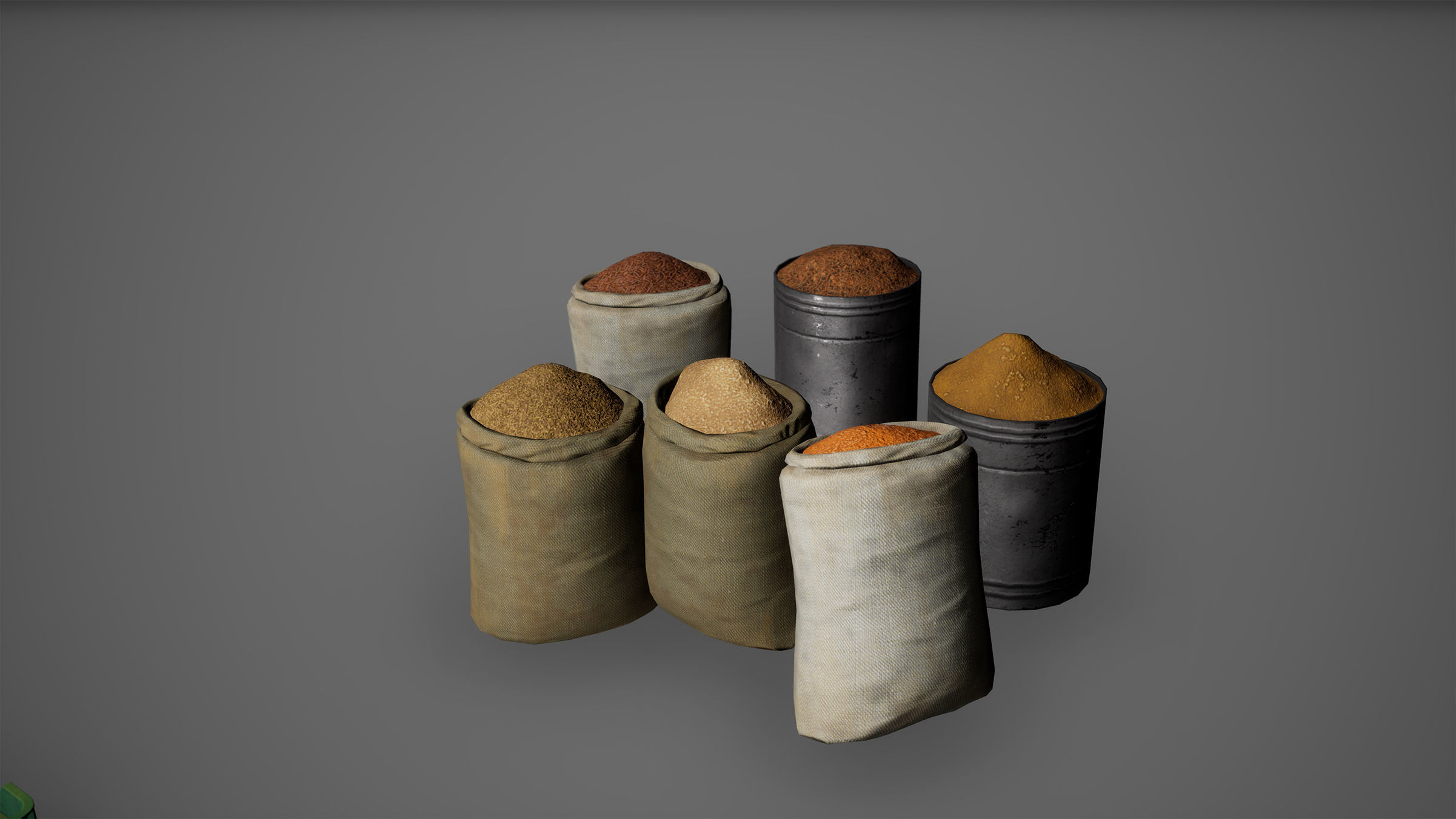 Groceries Set Vegetable Fruit Basket Game Ready Low-poly 3D model_2