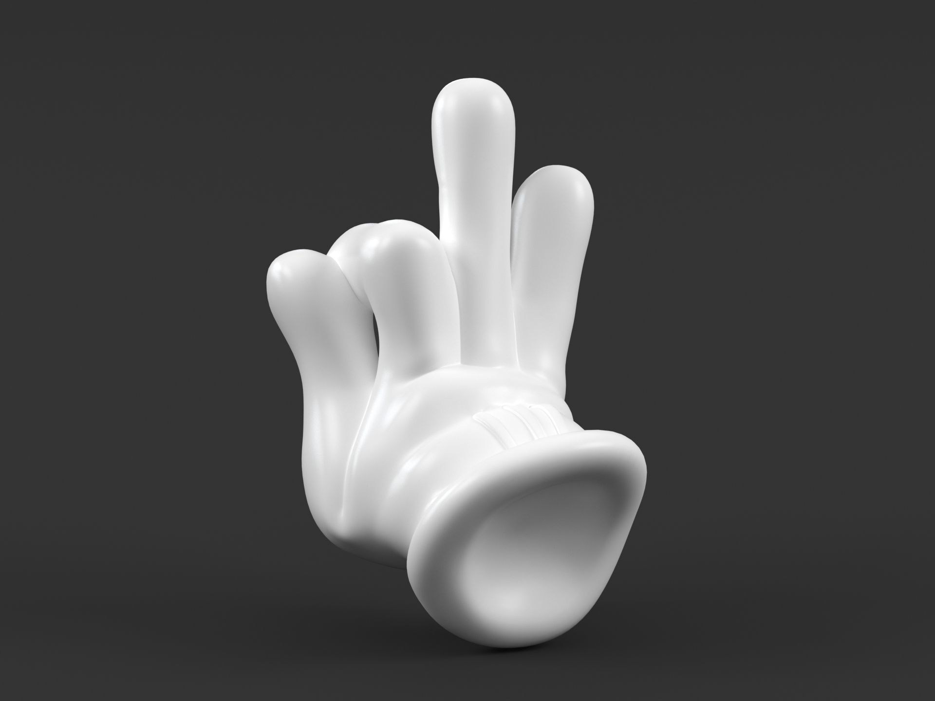 Mickey Buddha hand 3D print model_5
