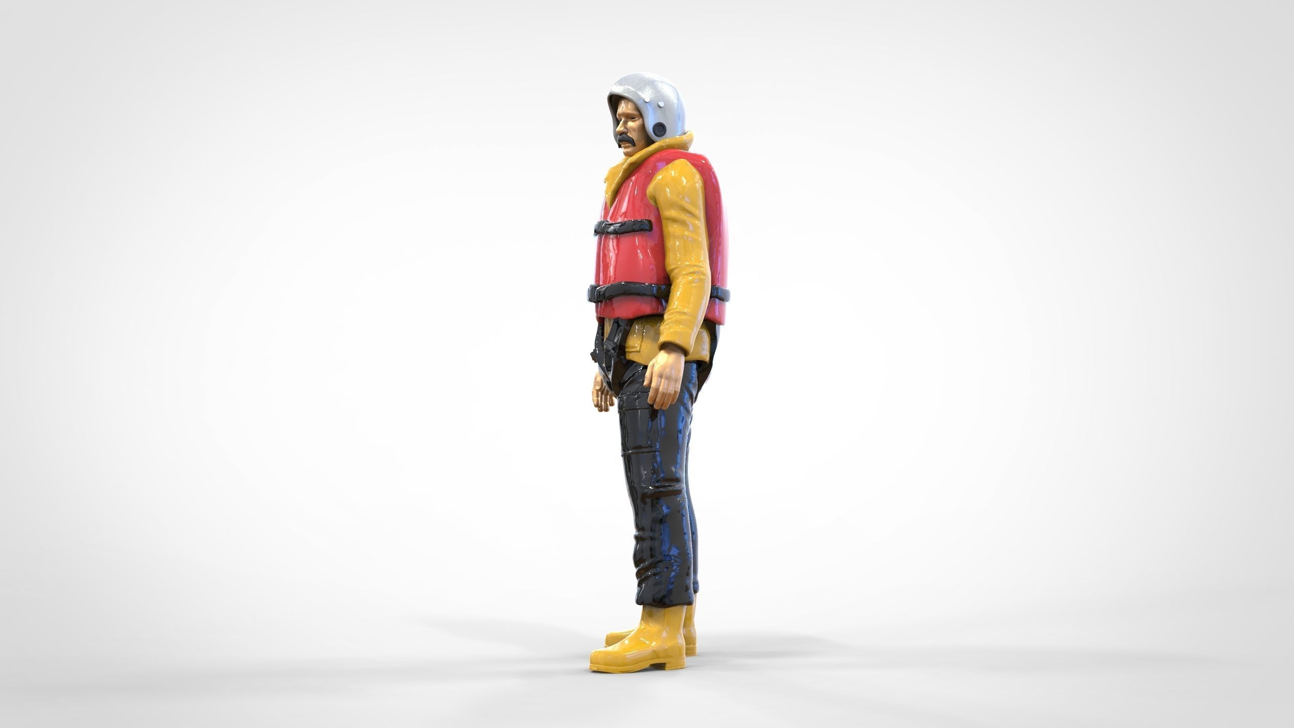 N2 Lifeboat Crew Volunteer  RNLI Rescue crew 3D print model_4