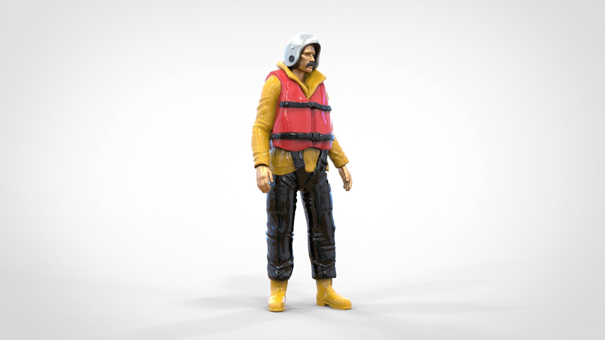 N2 Lifeboat Crew Volunteer  RNLI Rescue crew 3D print model_10