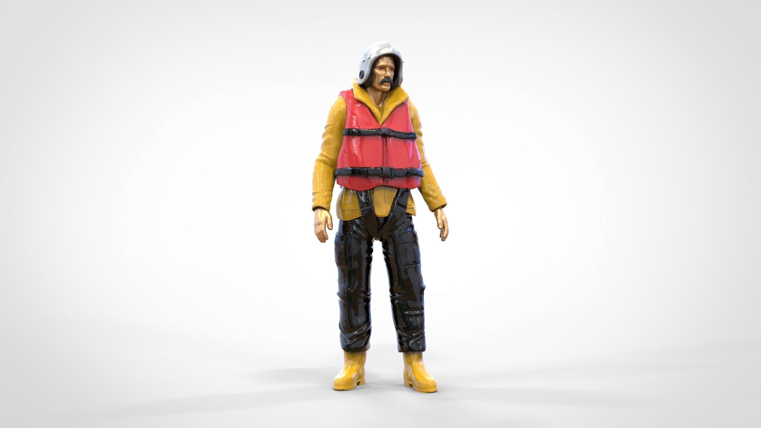 N2 Lifeboat Crew Volunteer  RNLI Rescue crew 3D print model_9