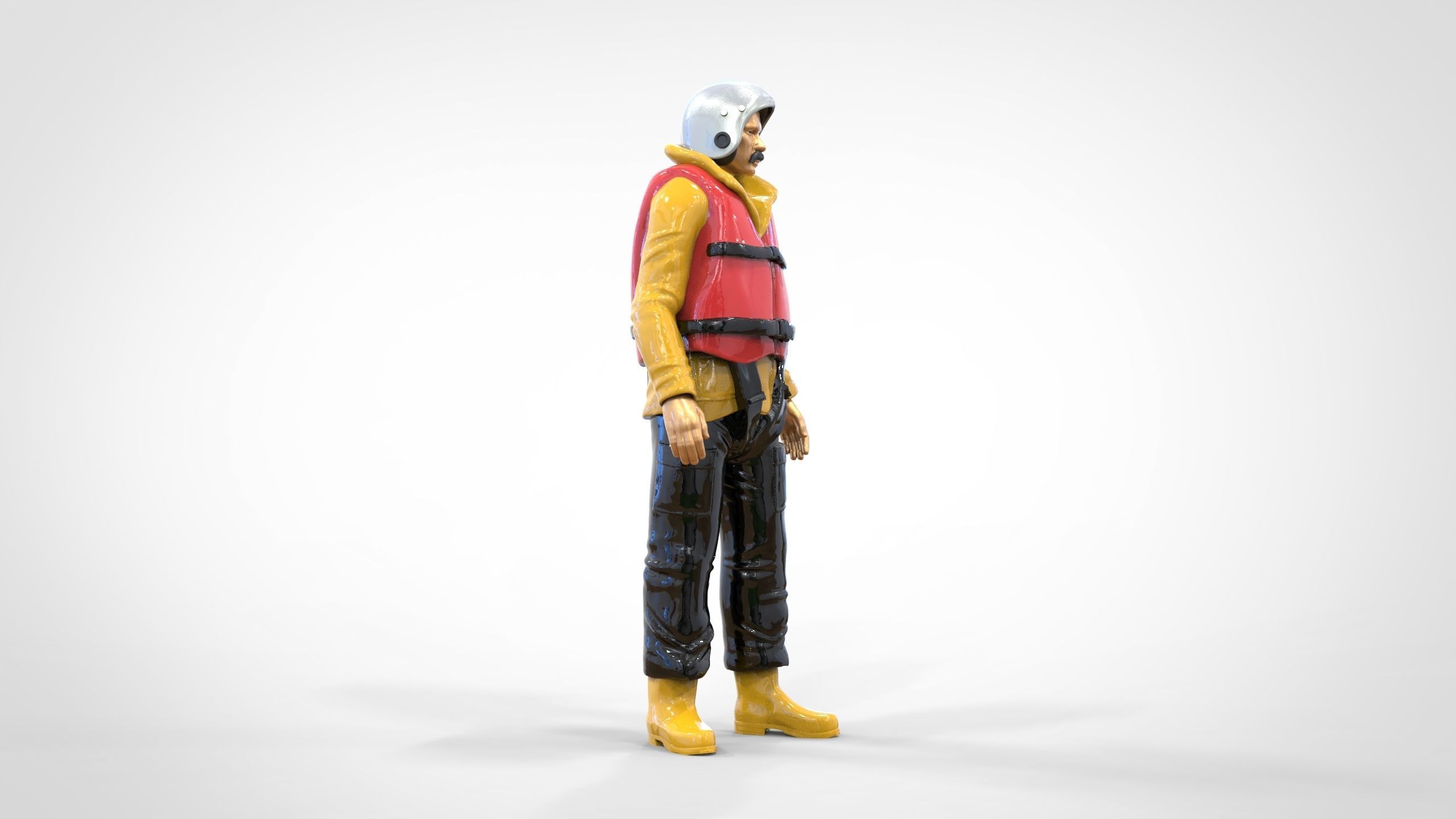 N2 Lifeboat Crew Volunteer  RNLI Rescue crew 3D print model_12