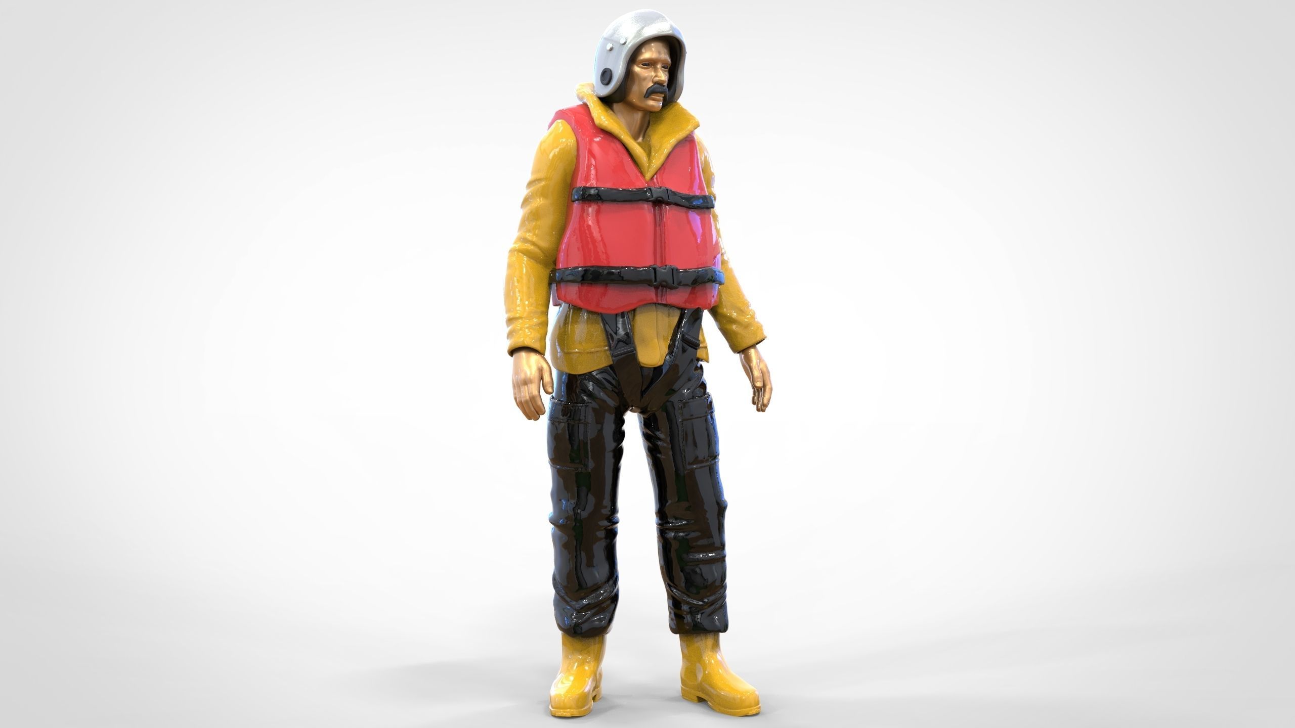 N2 Lifeboat Crew Volunteer  RNLI Rescue crew 3D print model_35
