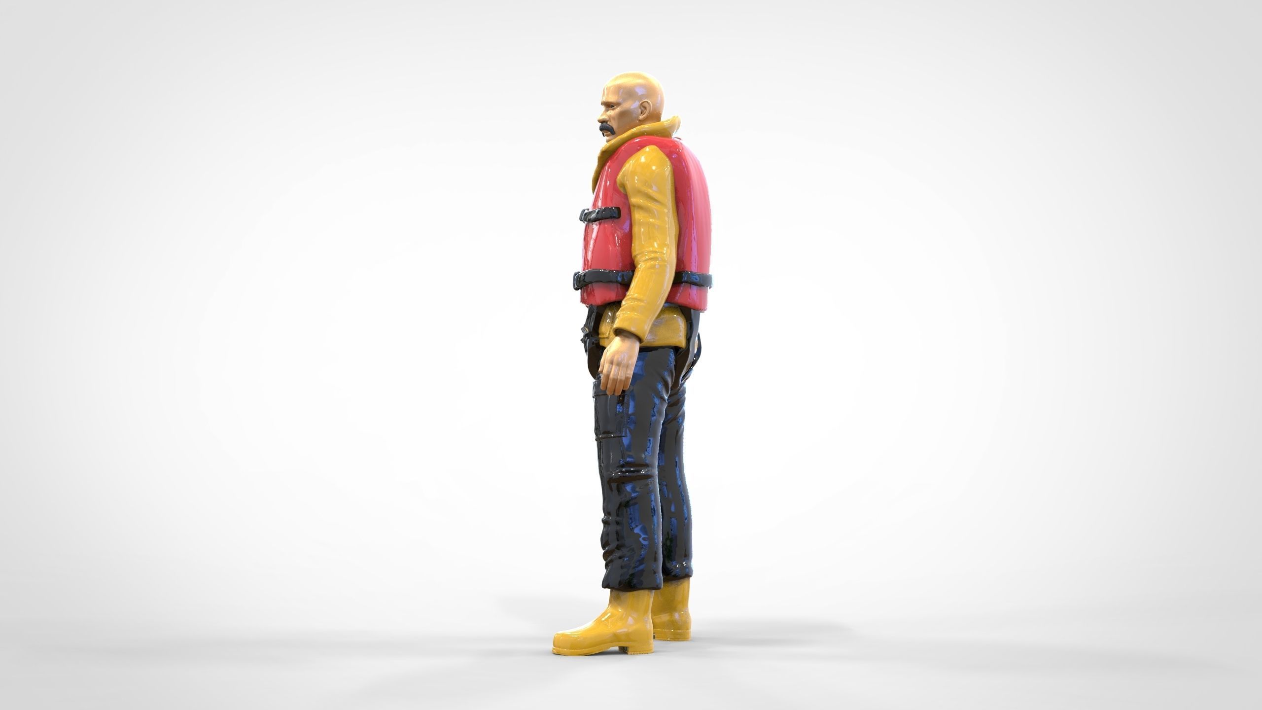 N2 Lifeboat Crew Volunteer  RNLI Rescue crew 3D print model_25