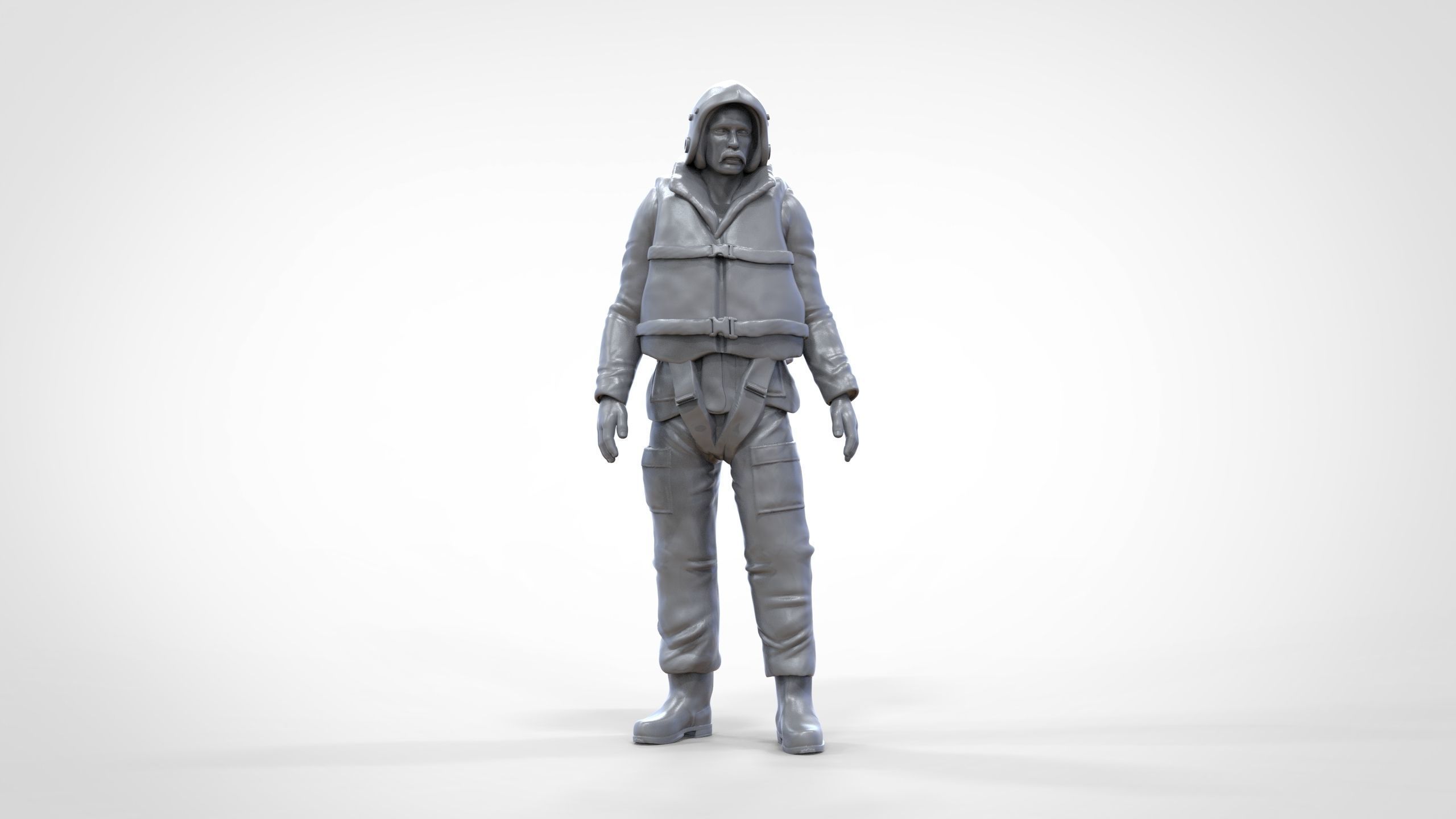 N2 Lifeboat Crew Volunteer  RNLI Rescue crew 3D print model_19