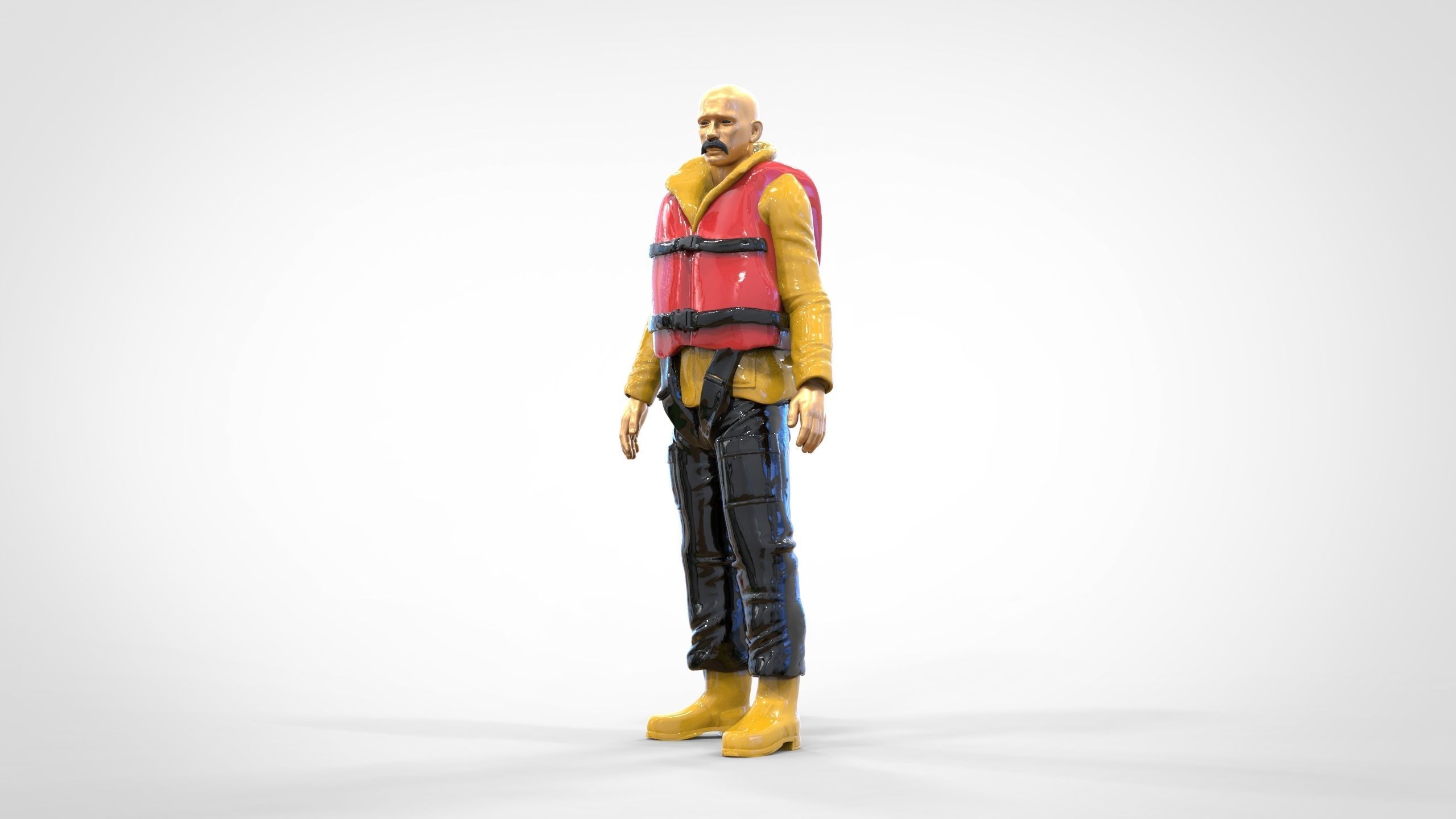 N2 Lifeboat Crew Volunteer  RNLI Rescue crew 3D print model_26