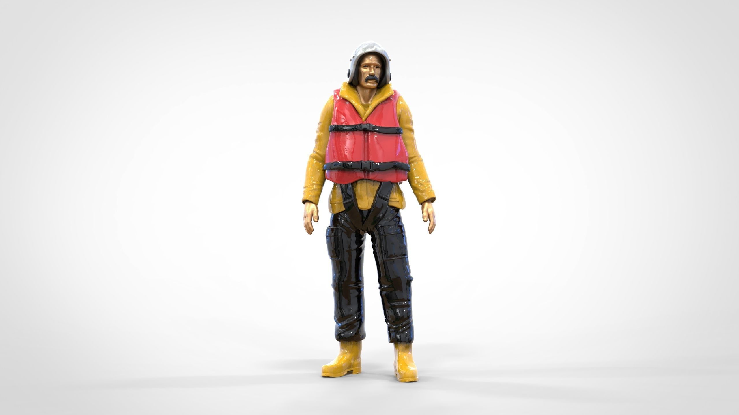 N2 Lifeboat Crew Volunteer  RNLI Rescue crew 3D print model_8