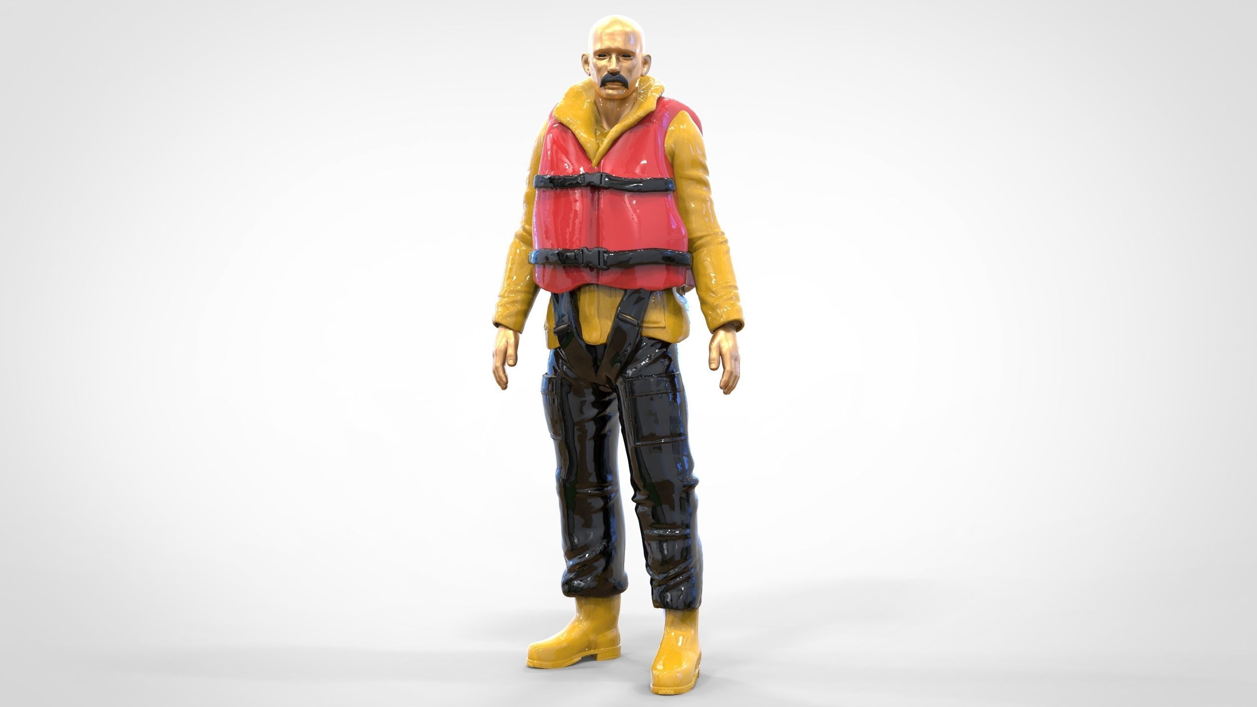 N2 Lifeboat Crew Volunteer  RNLI Rescue crew 3D print model_36