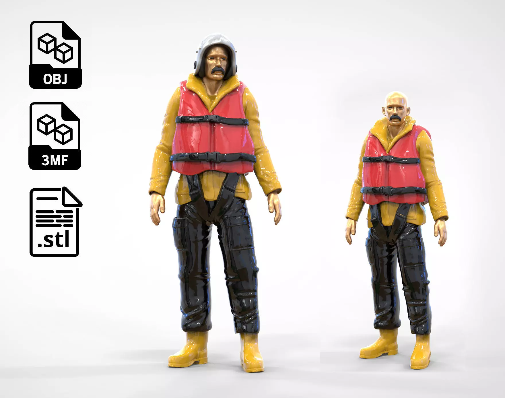 N2 Lifeboat Crew Volunteer  RNLI Rescue crew 3D print model_0