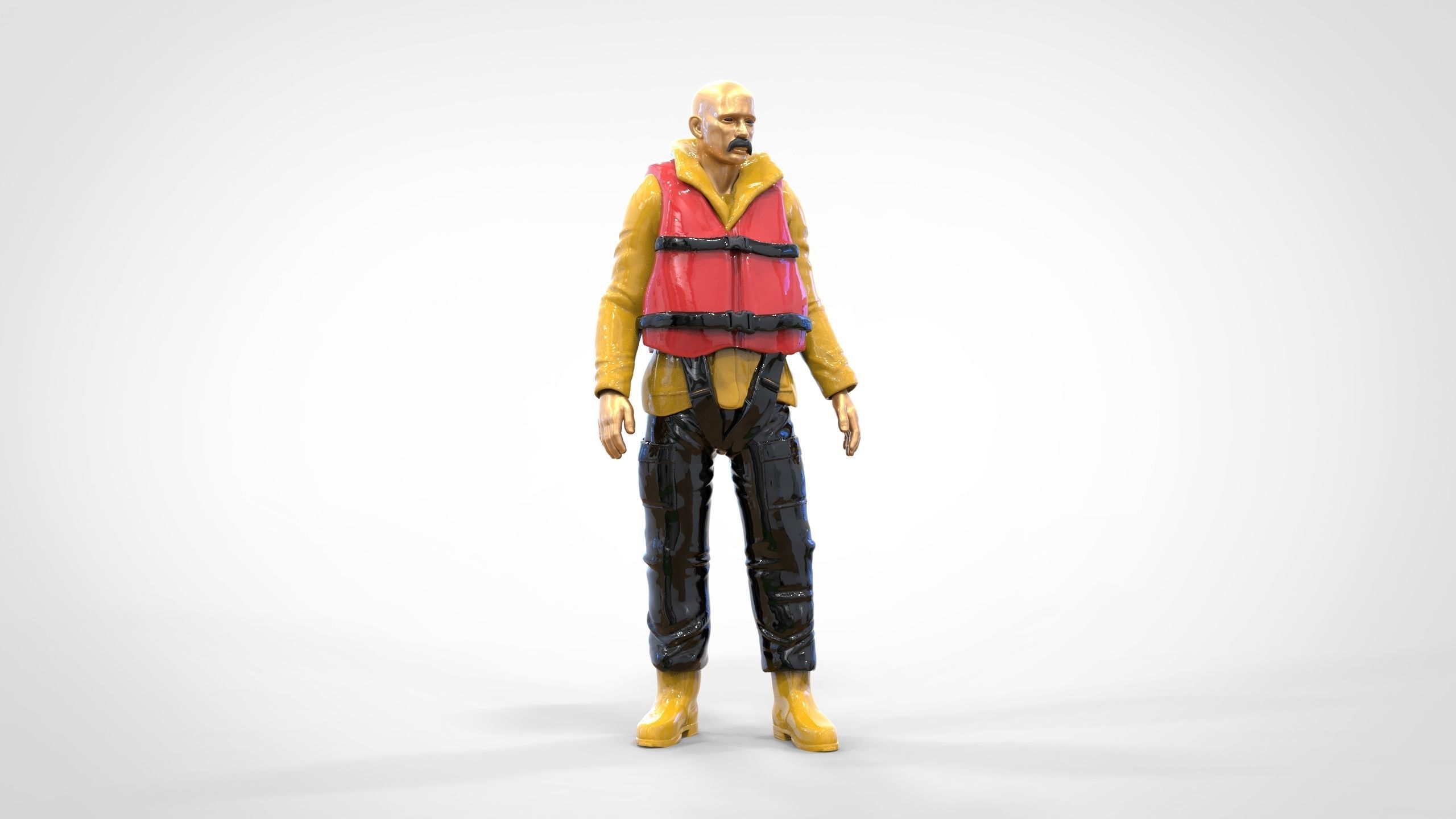 N2 Lifeboat Crew Volunteer  RNLI Rescue crew 3D print model_27