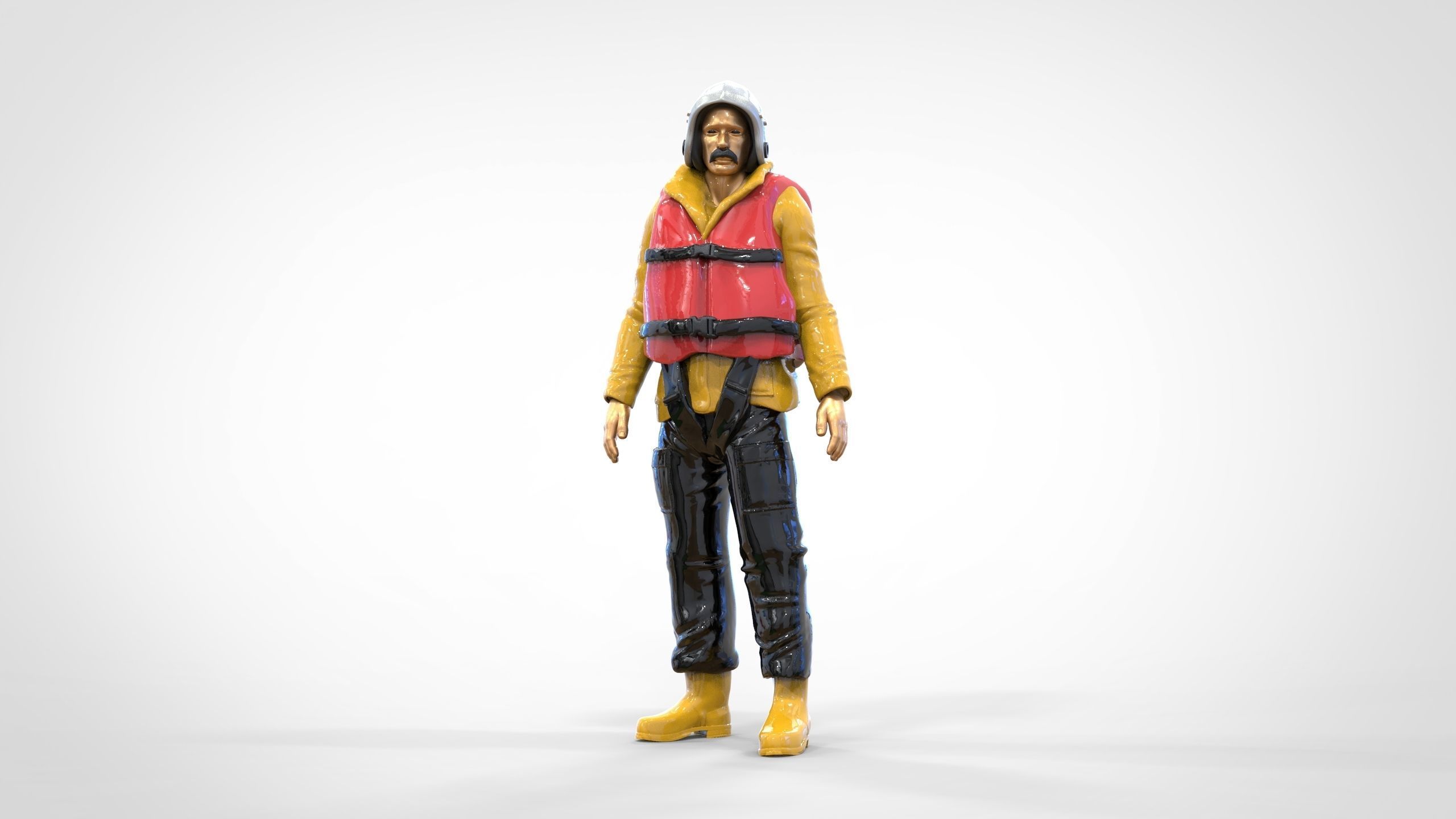 N2 Lifeboat Crew Volunteer  RNLI Rescue crew 3D print model_7