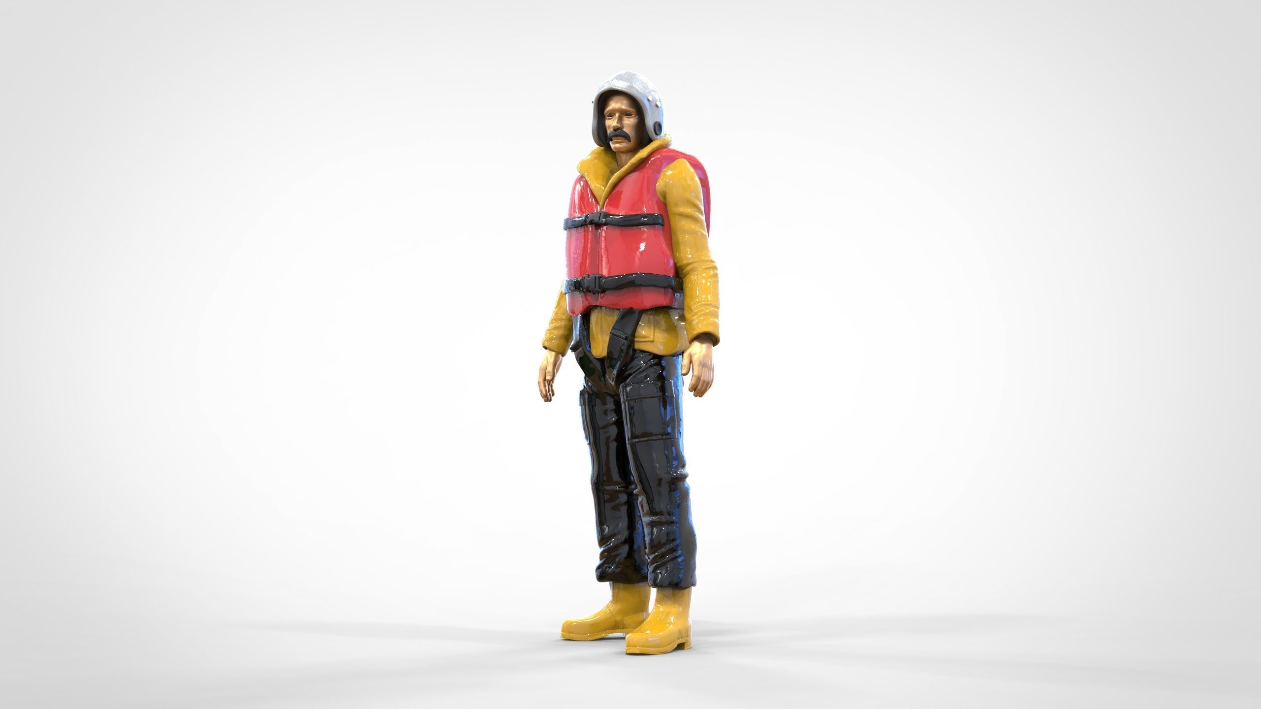 N2 Lifeboat Crew Volunteer  RNLI Rescue crew 3D print model_6
