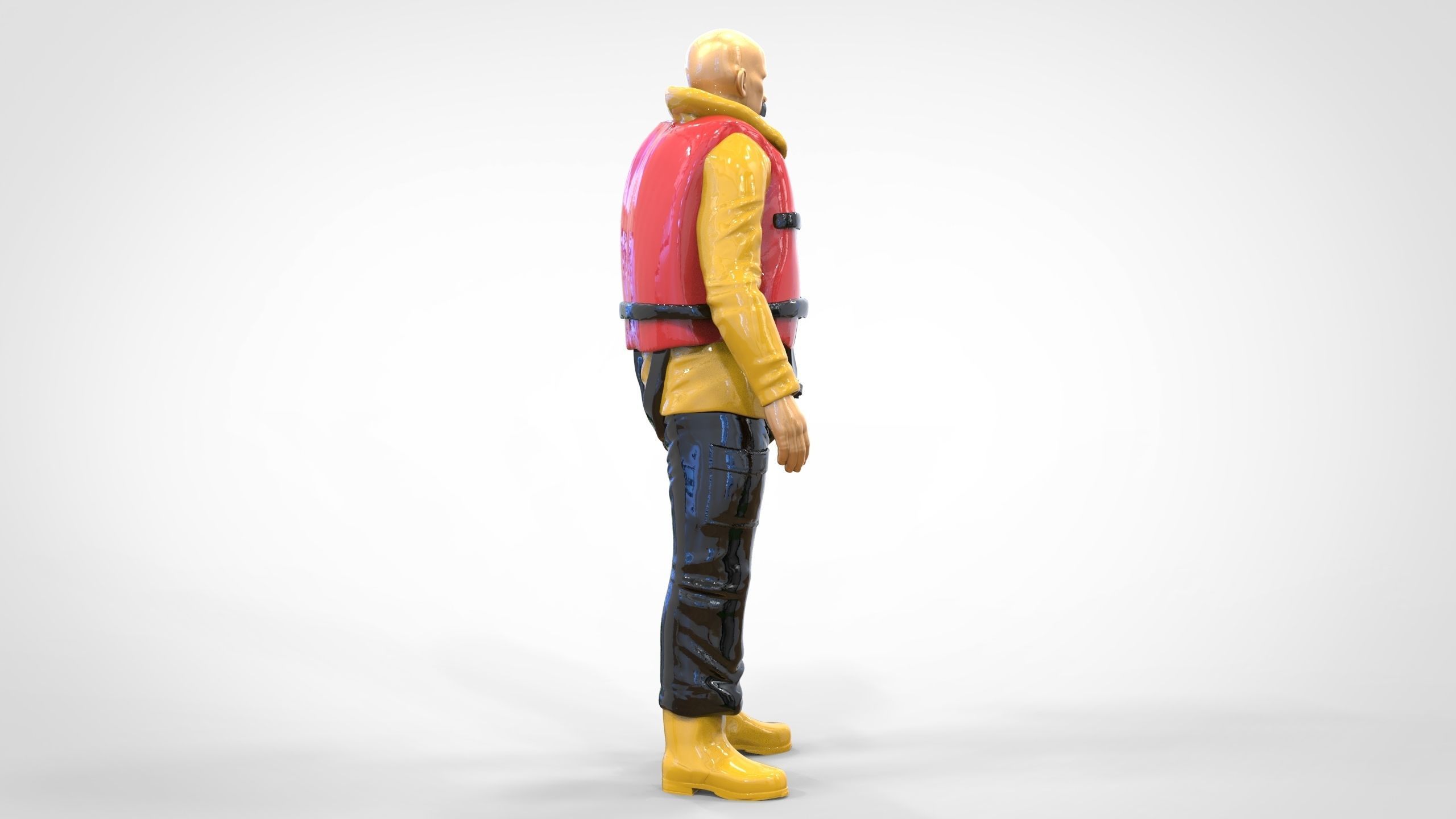 N2 Lifeboat Crew Volunteer  RNLI Rescue crew 3D print model_22
