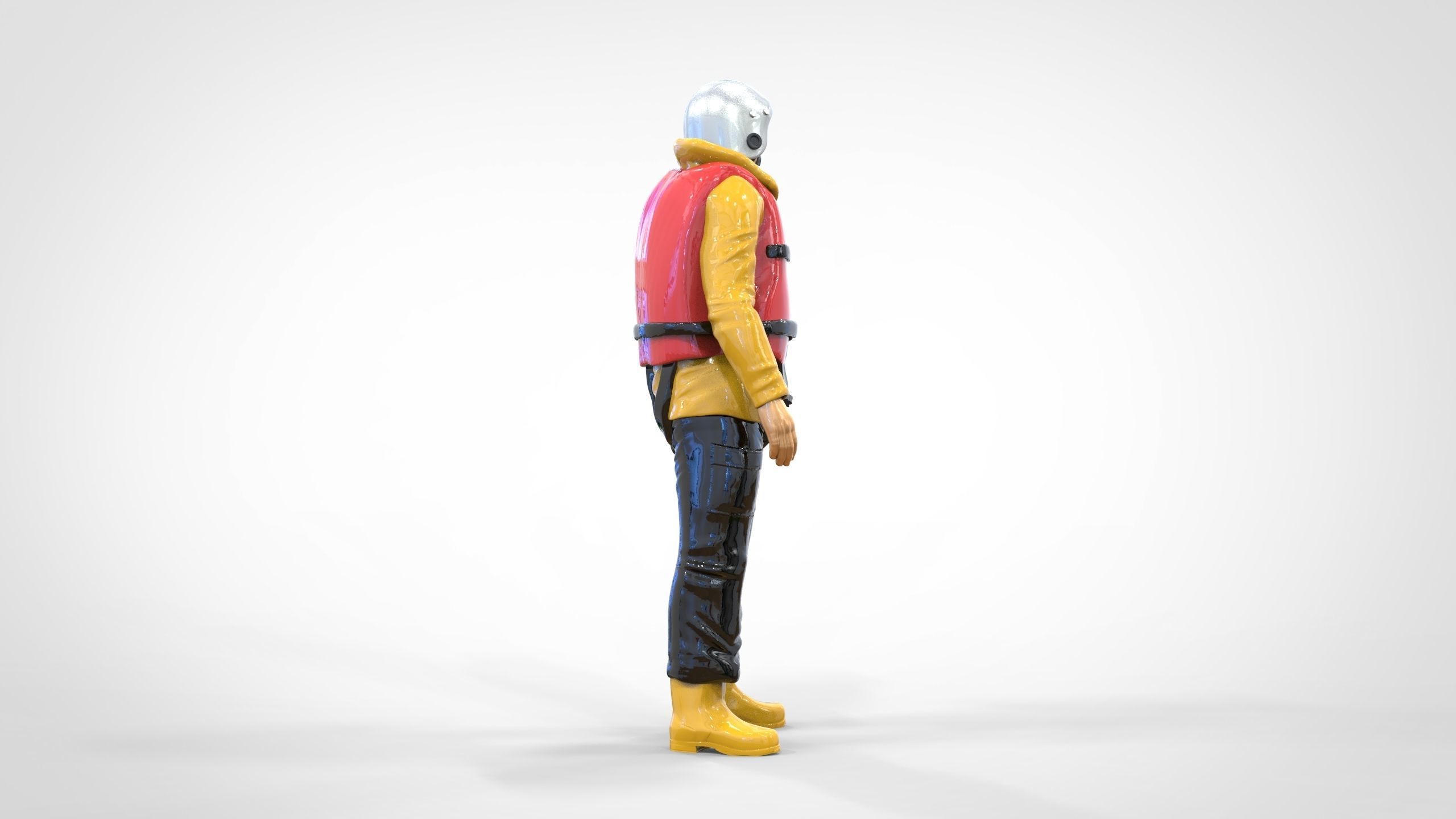 N2 Lifeboat Crew Volunteer  RNLI Rescue crew 3D print model_13