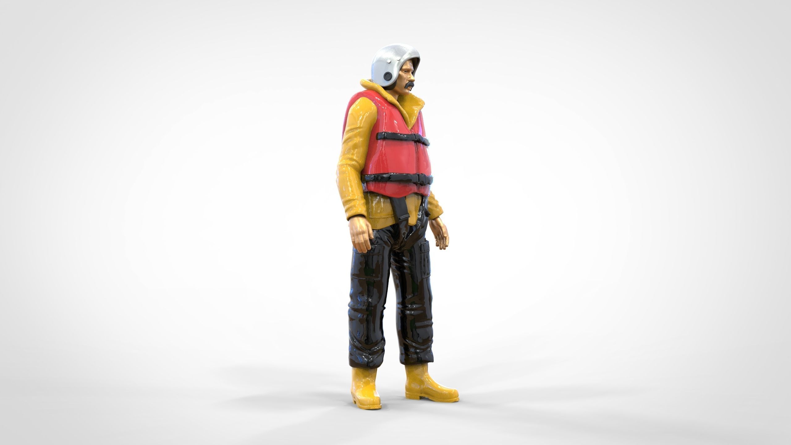 N2 Lifeboat Crew Volunteer  RNLI Rescue crew 3D print model_11
