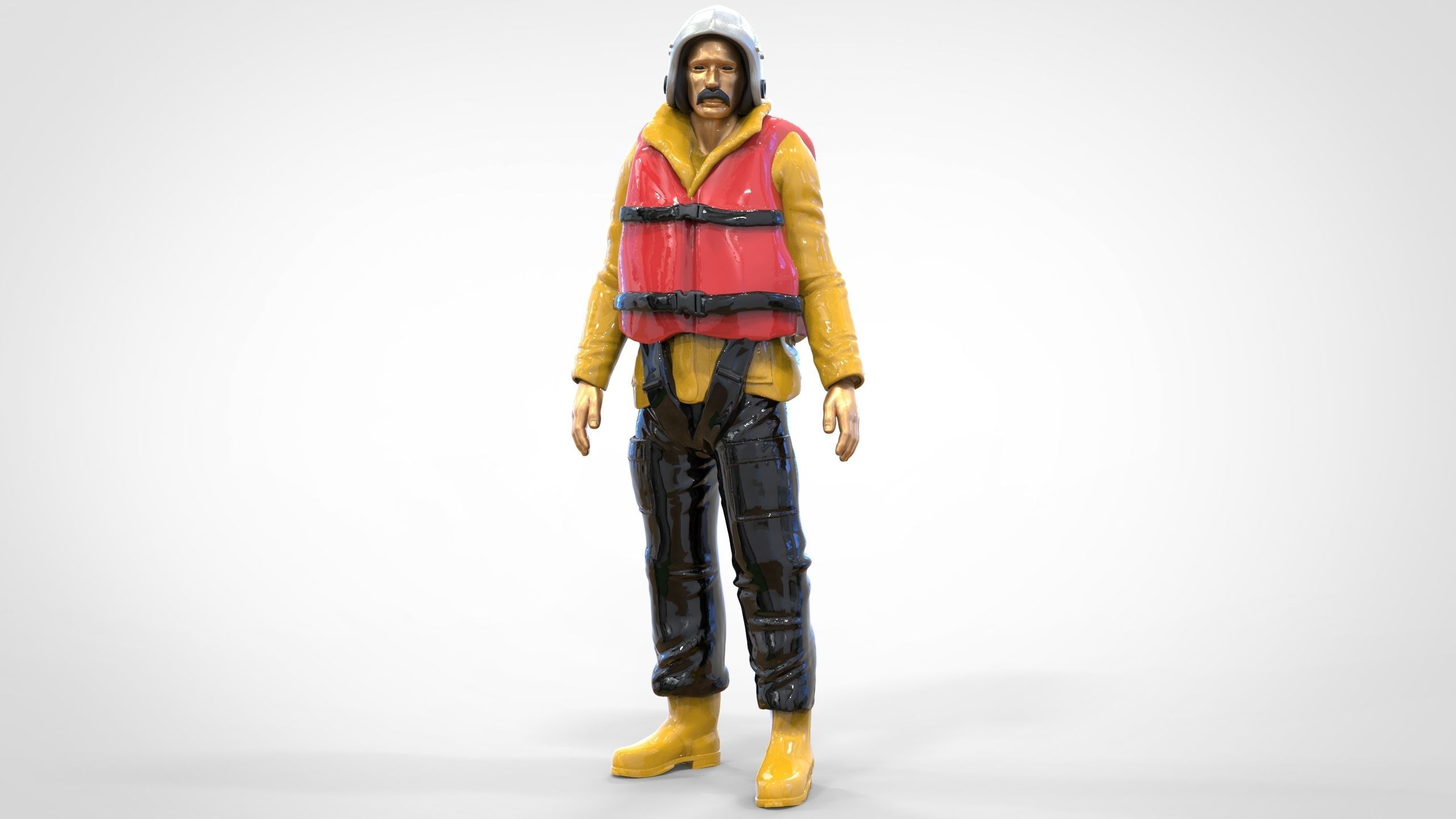 N2 Lifeboat Crew Volunteer  RNLI Rescue crew 3D print model_37