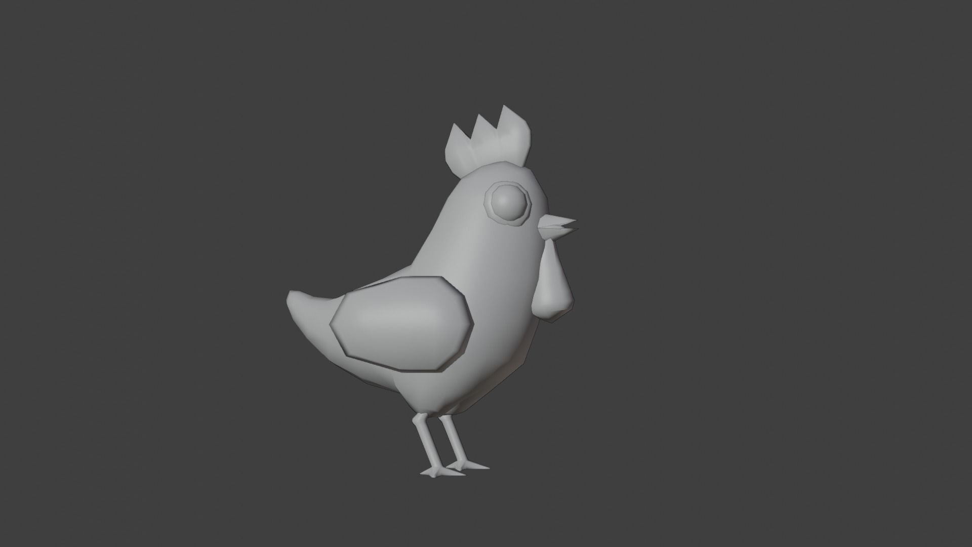 White Chicken Low-poly 3D model_4