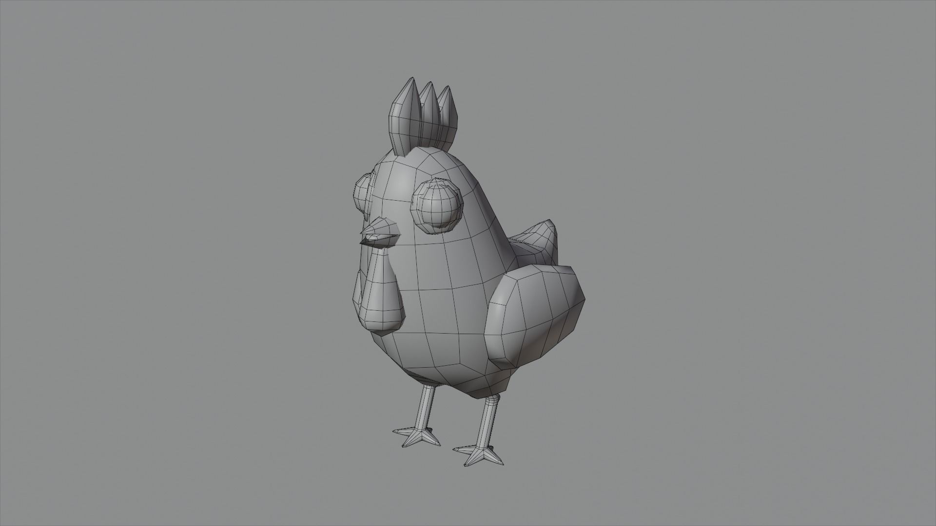White Chicken Low-poly 3D model_3