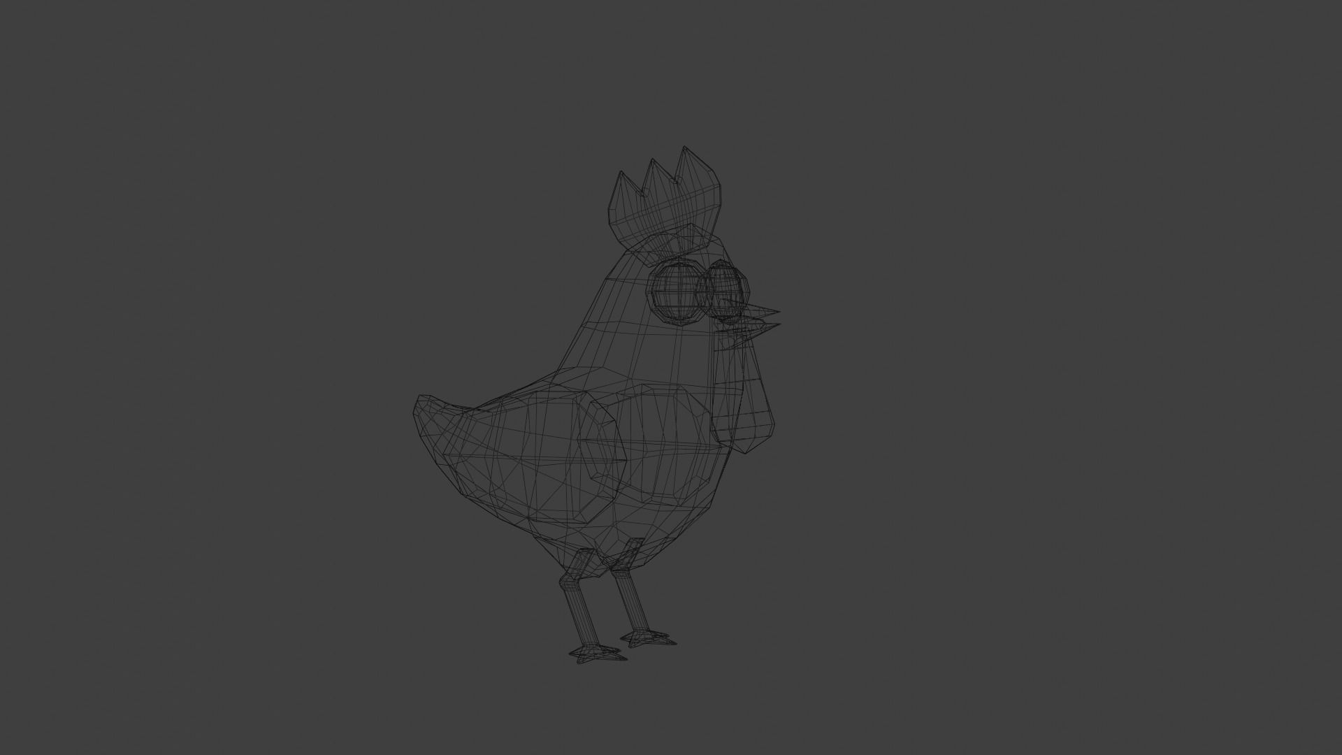 White Chicken Low-poly 3D model_2