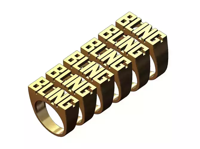 Bling statement signet ring size 6to11