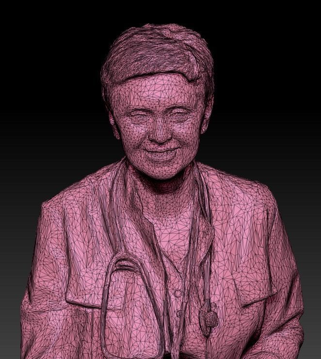 Female doctor bending over 268 Low-poly 3D model_7