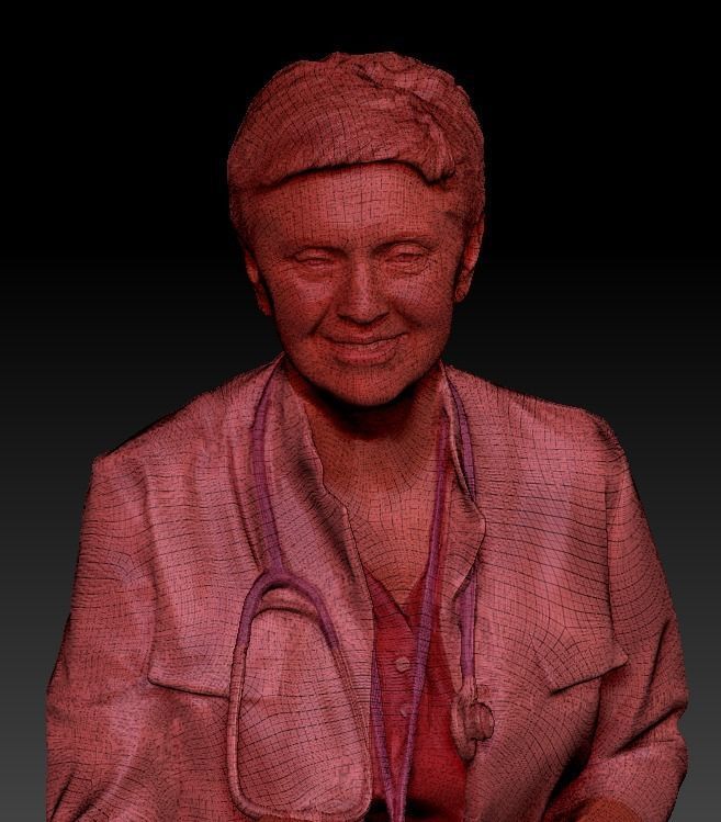 Female doctor bending over 268 Low-poly 3D model_5