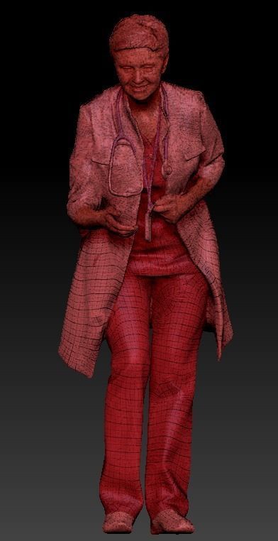 Female doctor bending over 268 Low-poly 3D model_4