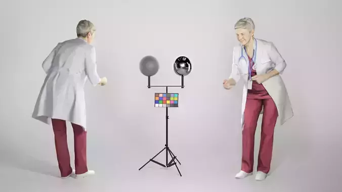 Female doctor bending over 268 Low-poly 3D model Female doctor bending over 268 Low-poly 3D model