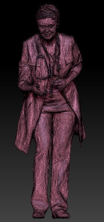 Female doctor bending over 268 Low-poly 3D model_6