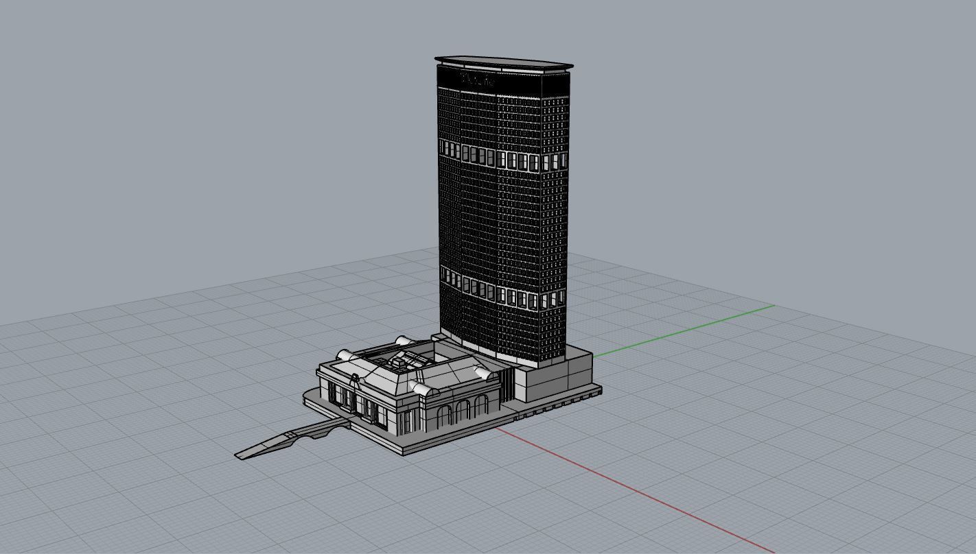 New York Metlife and Gran Central Station Building New York 3D print model_1
