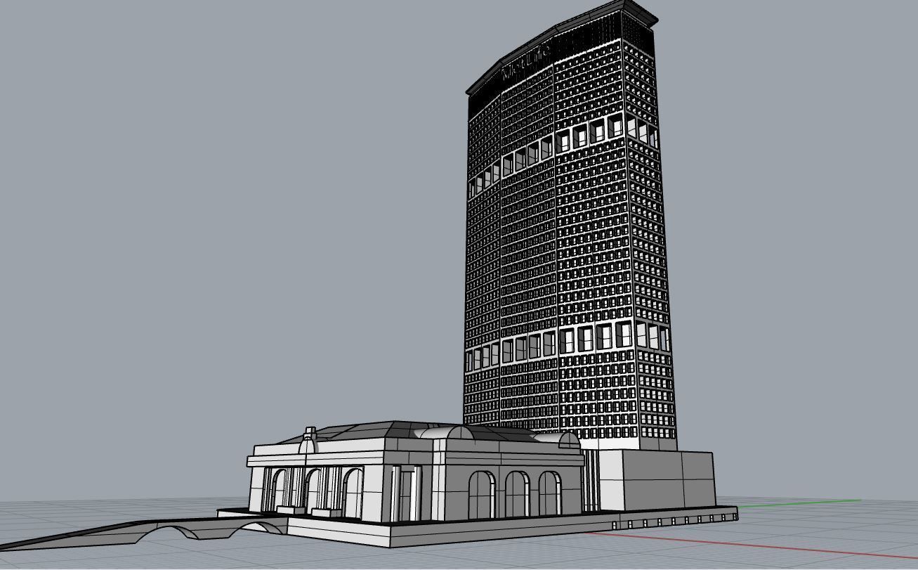 New York Metlife and Gran Central Station Building New York 3D print model_5