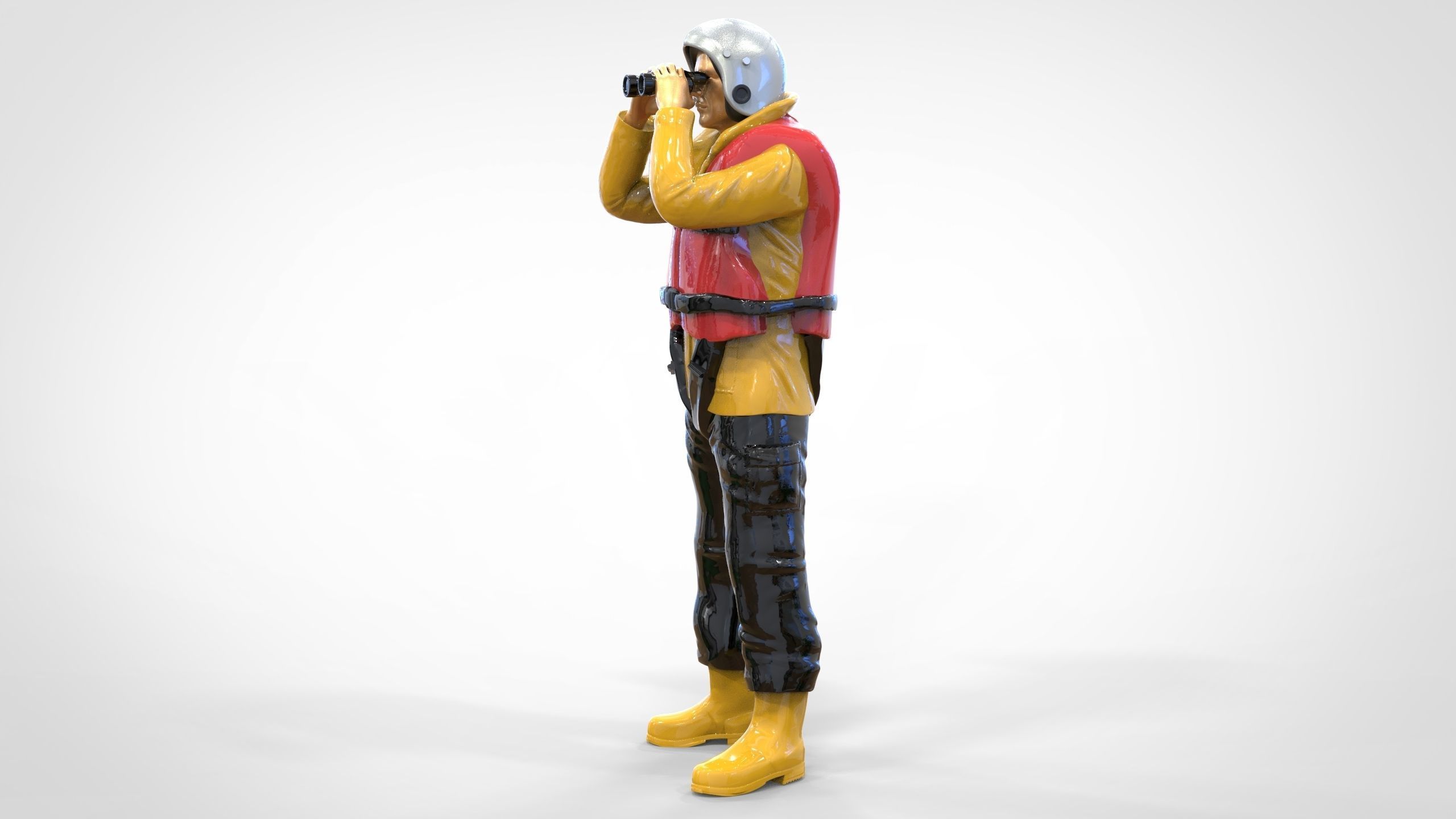 N3 Lifeboat Crew Volunteer RNLI Rescue crew 3D print model_9