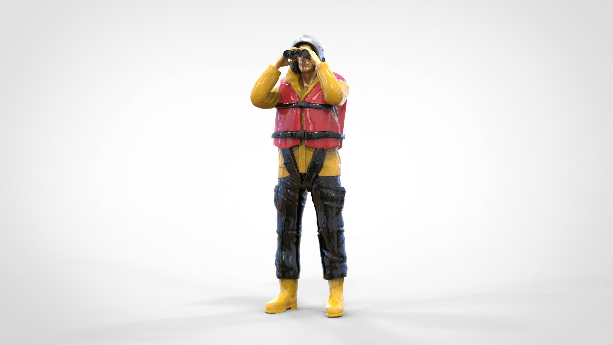 N3 Lifeboat Crew Volunteer RNLI Rescue crew 3D print model_28