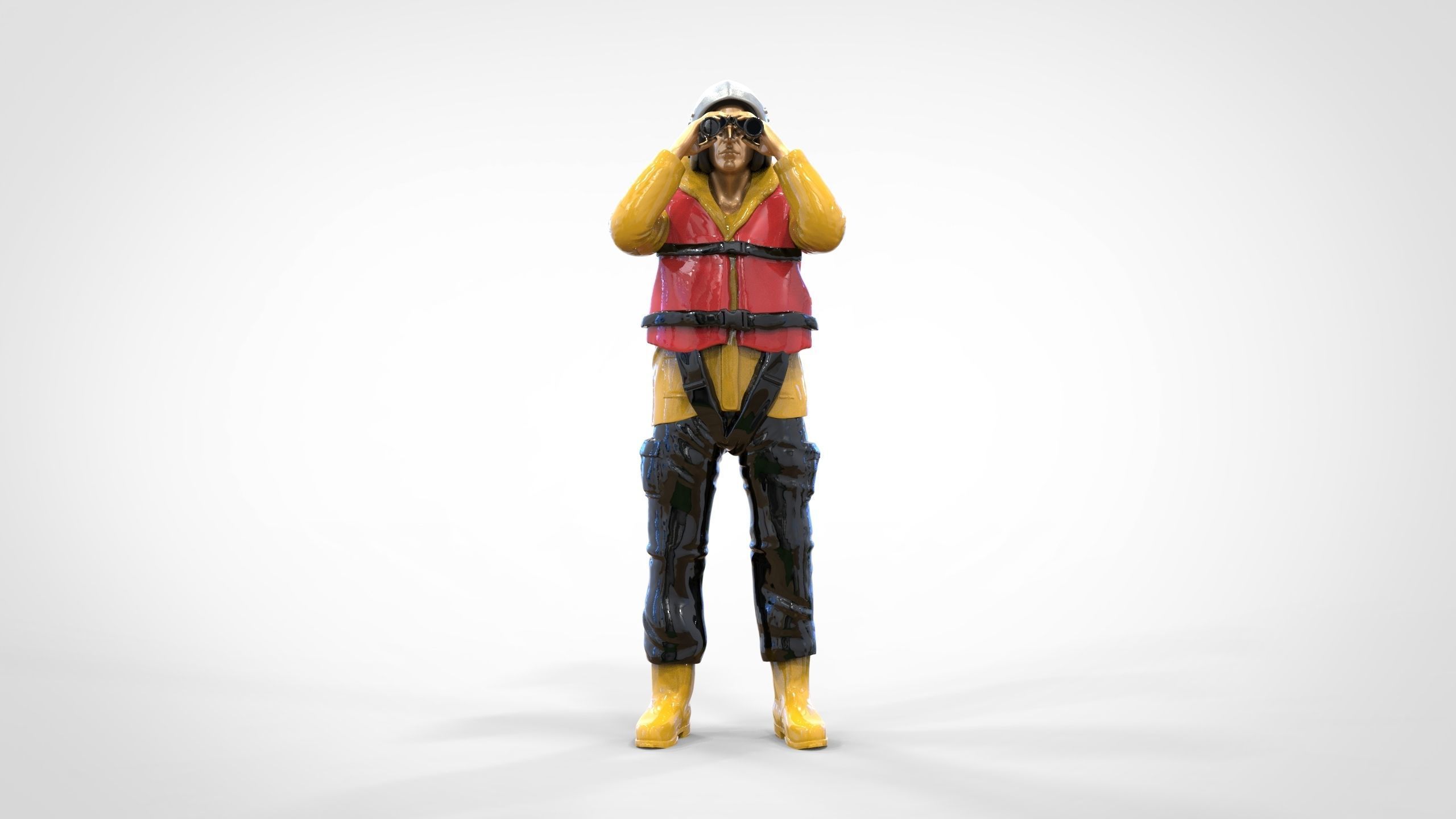 N3 Lifeboat Crew Volunteer RNLI Rescue crew 3D print model_29