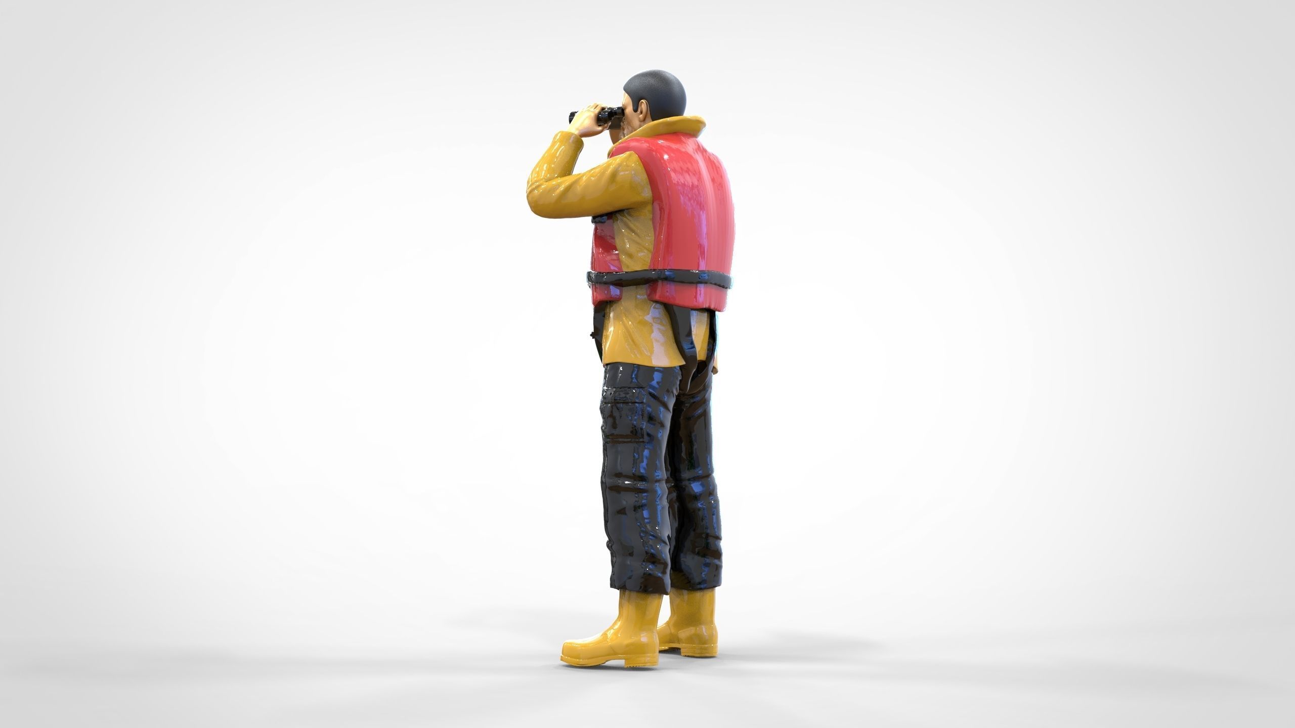 N3 Lifeboat Crew Volunteer RNLI Rescue crew 3D print model_5