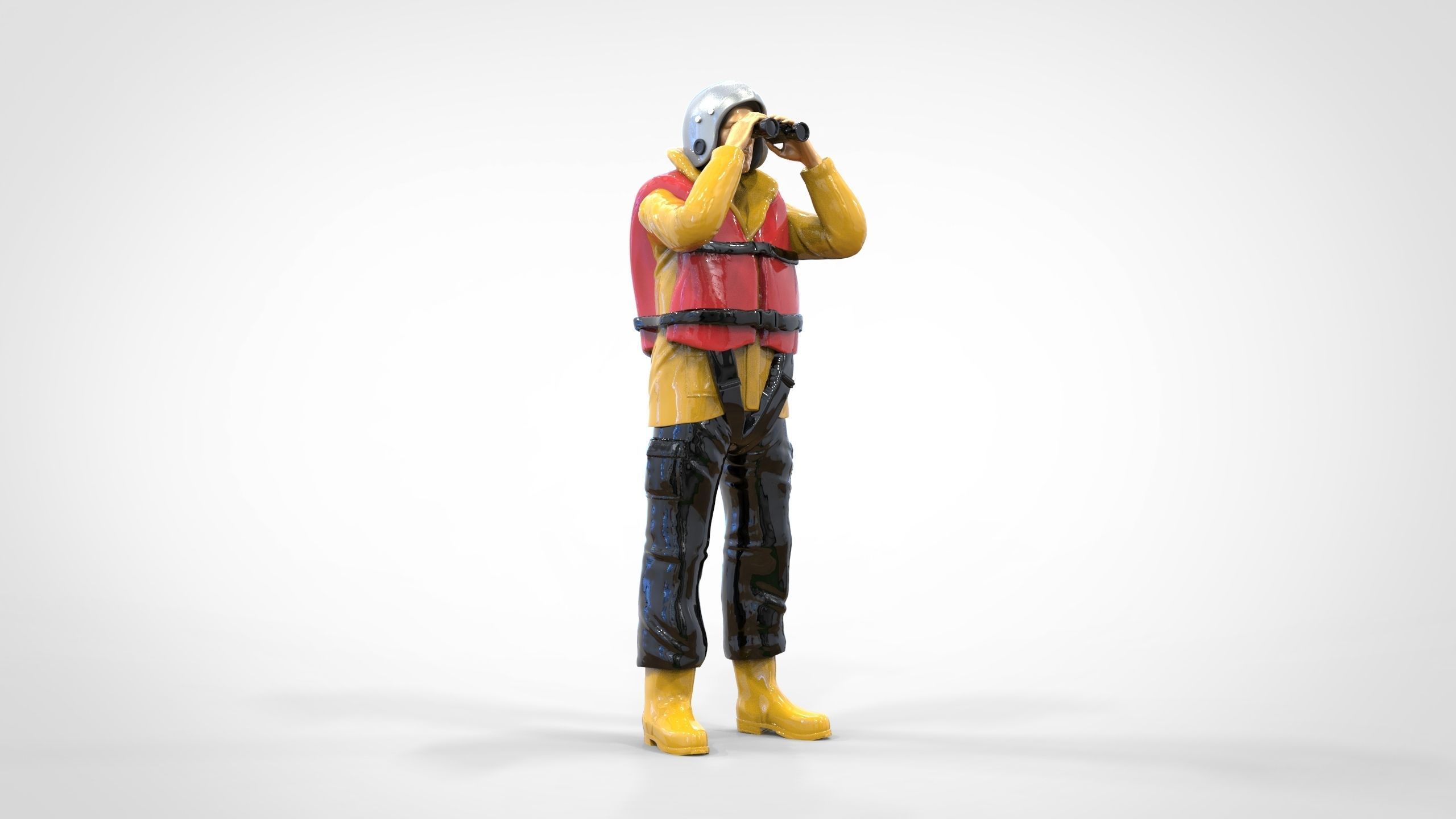 N3 Lifeboat Crew Volunteer RNLI Rescue crew 3D print model_32