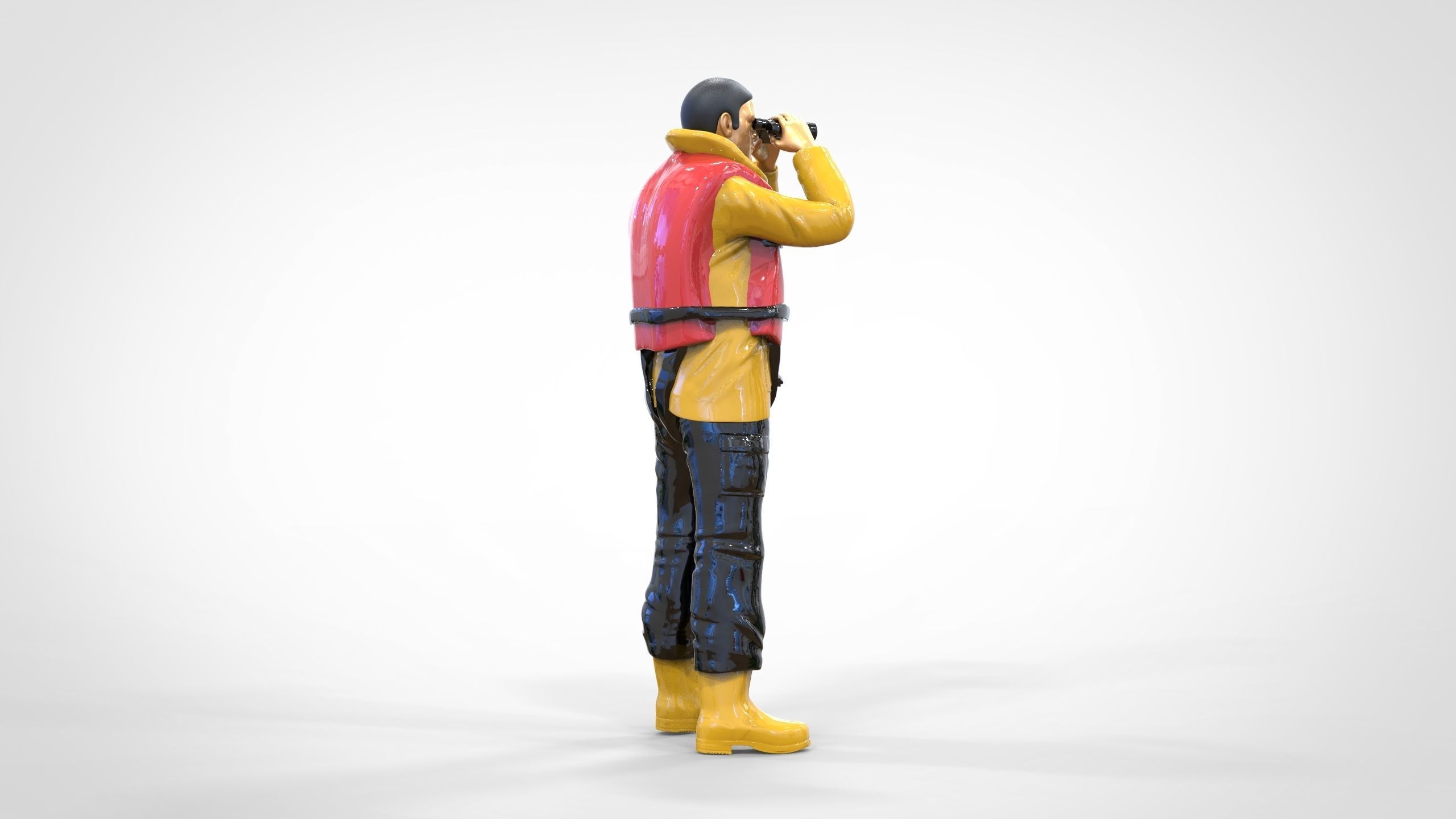 N3 Lifeboat Crew Volunteer RNLI Rescue crew 3D print model_3