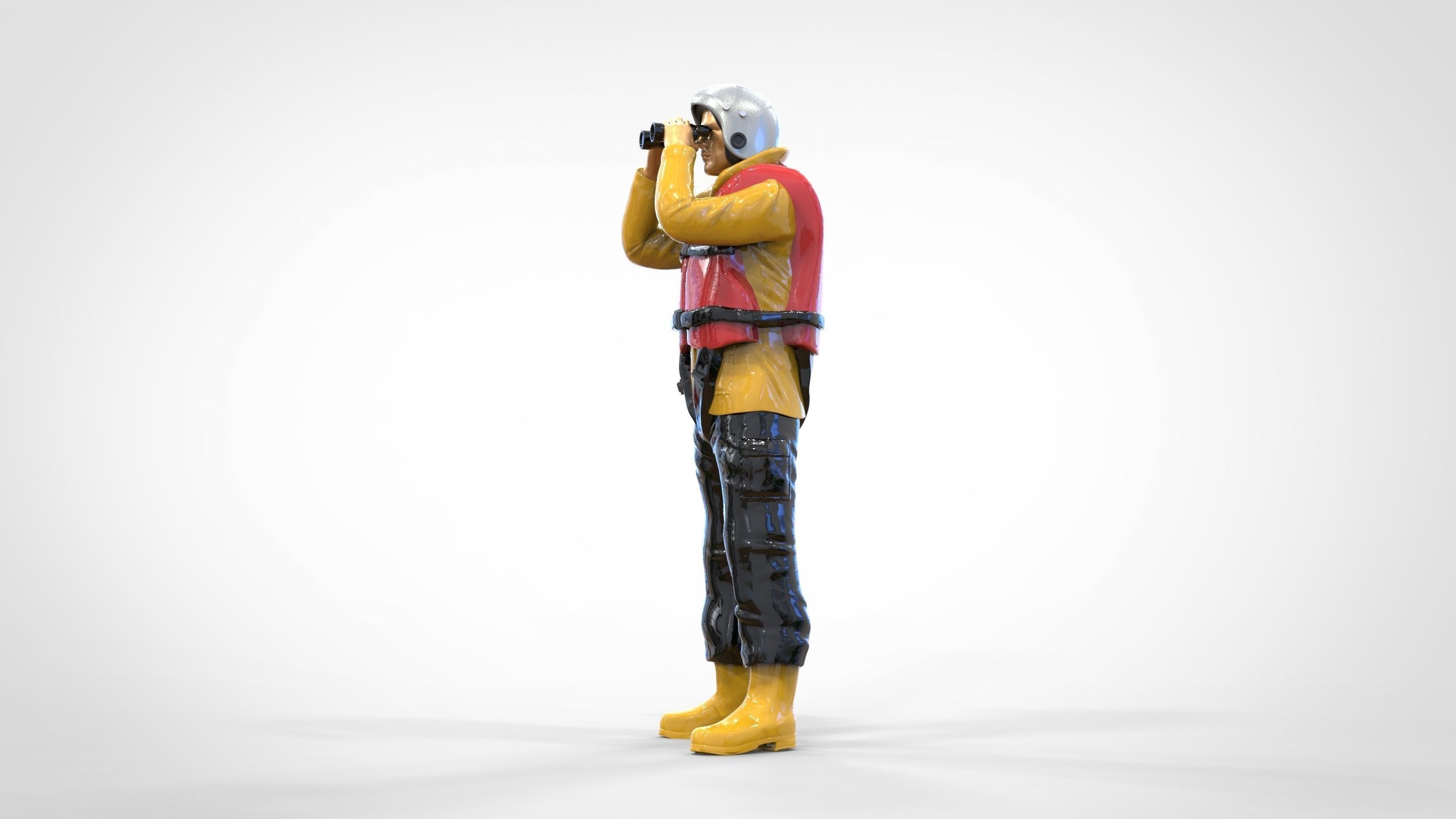 N3 Lifeboat Crew Volunteer RNLI Rescue crew 3D print model_25