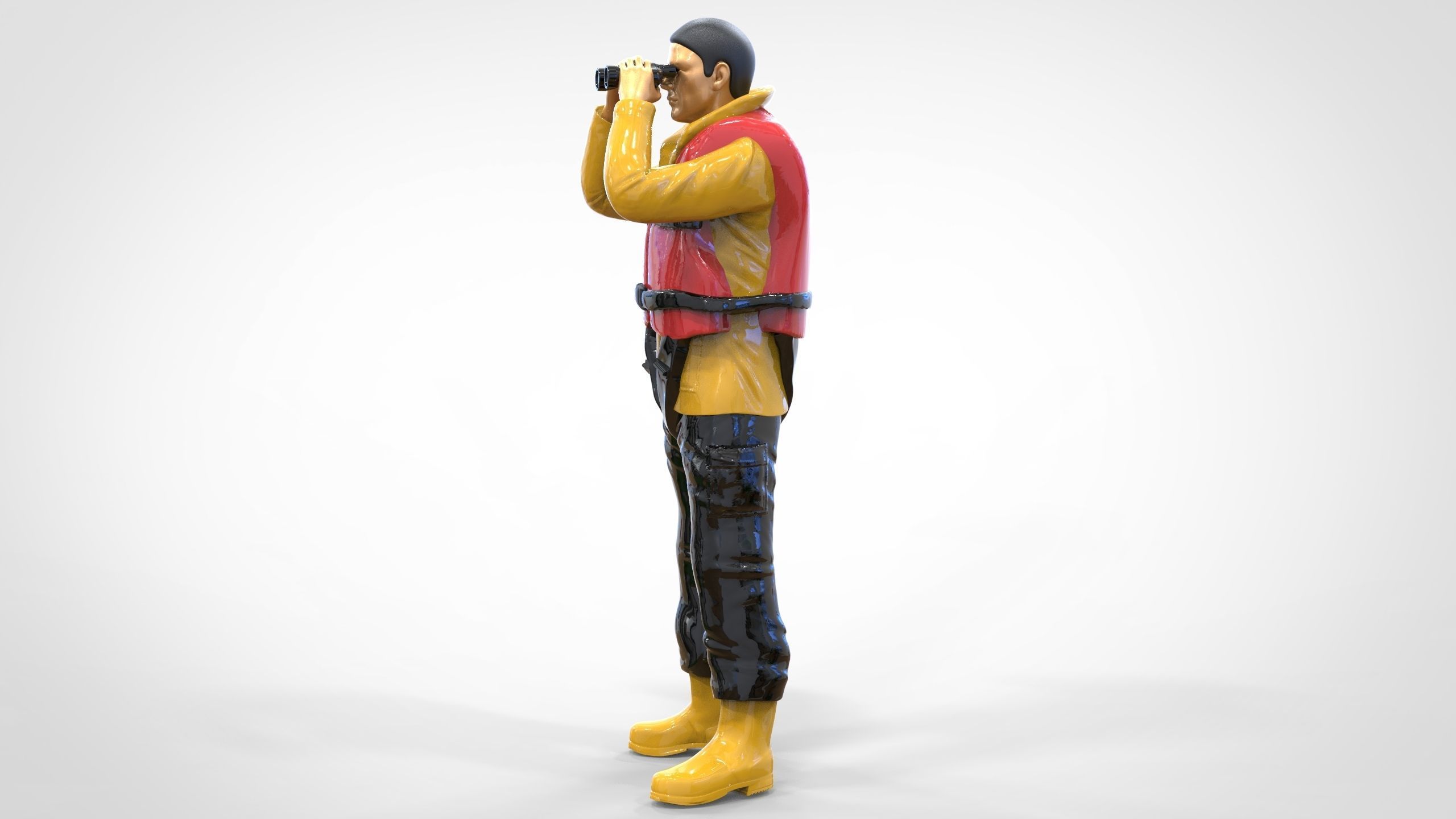 N3 Lifeboat Crew Volunteer RNLI Rescue crew 3D print model_11
