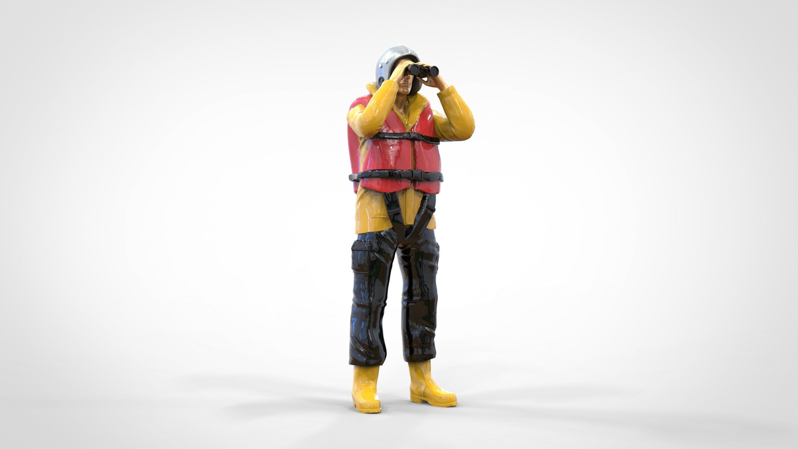 N3 Lifeboat Crew Volunteer RNLI Rescue crew 3D print model_31