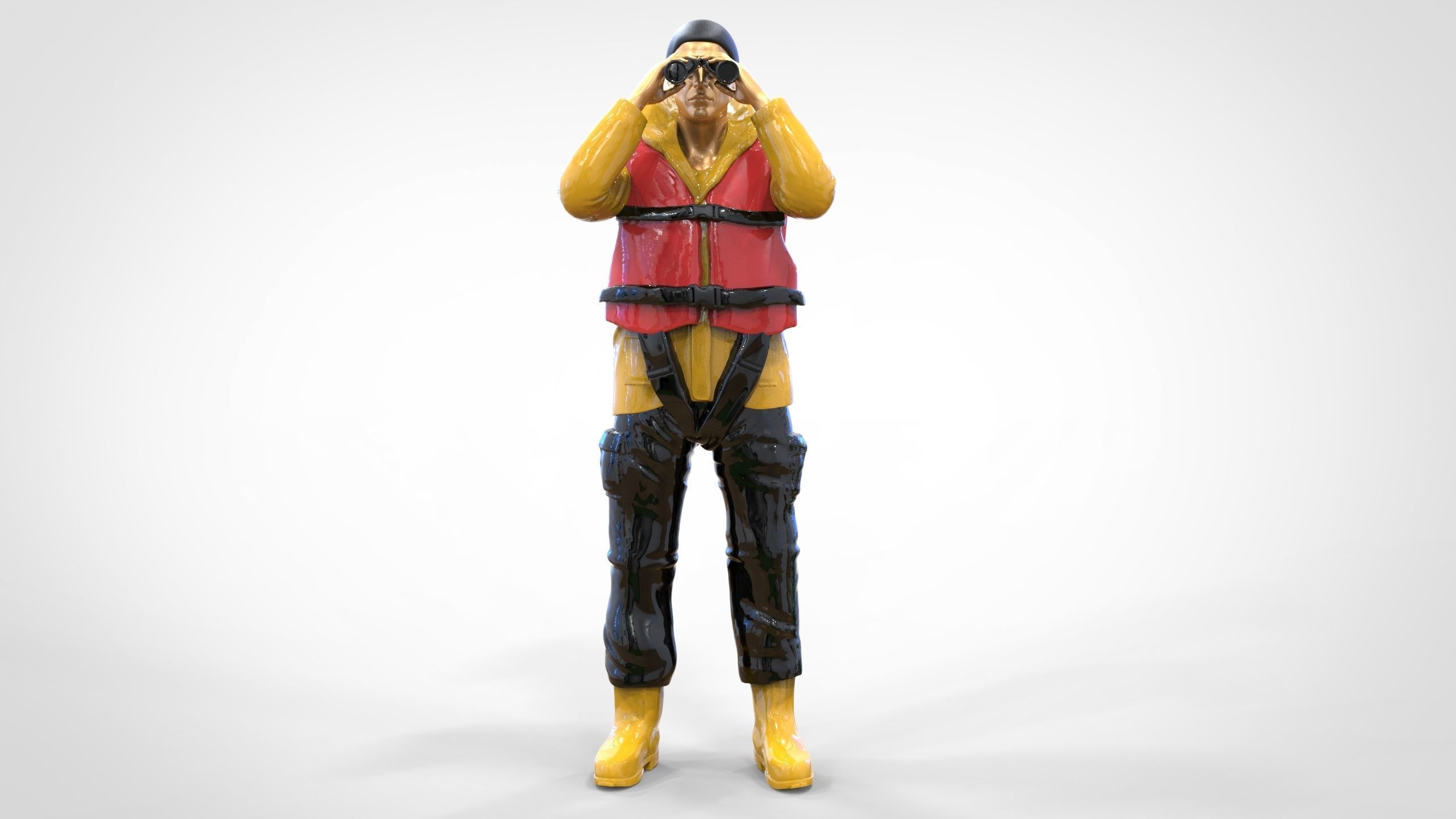 N3 Lifeboat Crew Volunteer RNLI Rescue crew 3D print model_26