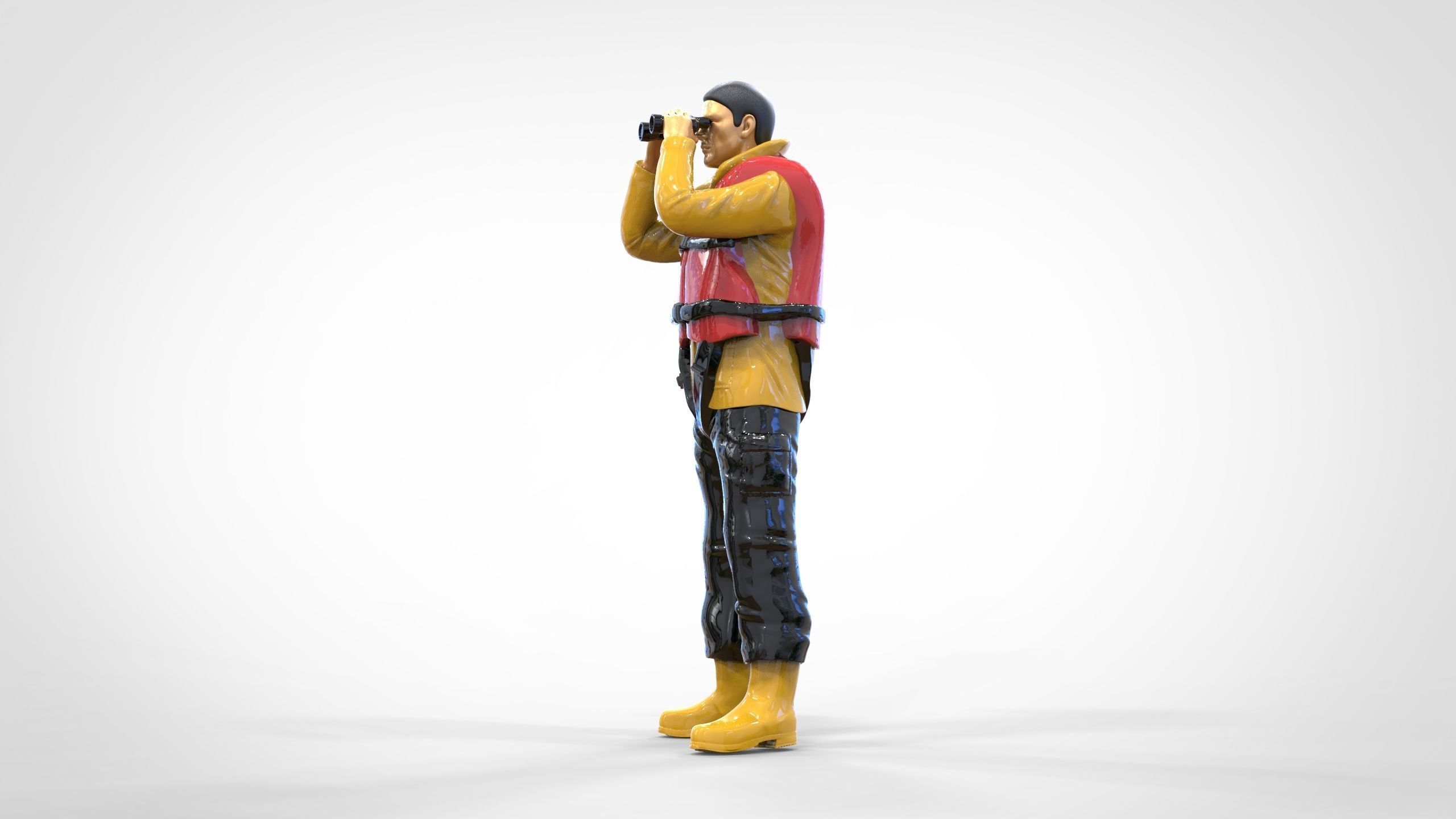 N3 Lifeboat Crew Volunteer RNLI Rescue crew 3D print model_6