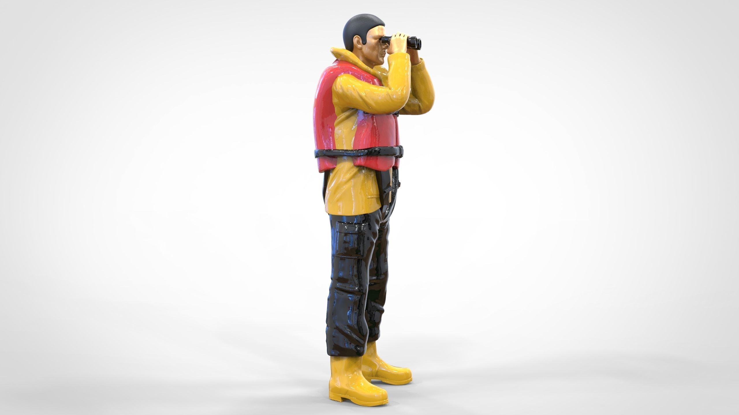 N3 Lifeboat Crew Volunteer RNLI Rescue crew 3D print model_2
