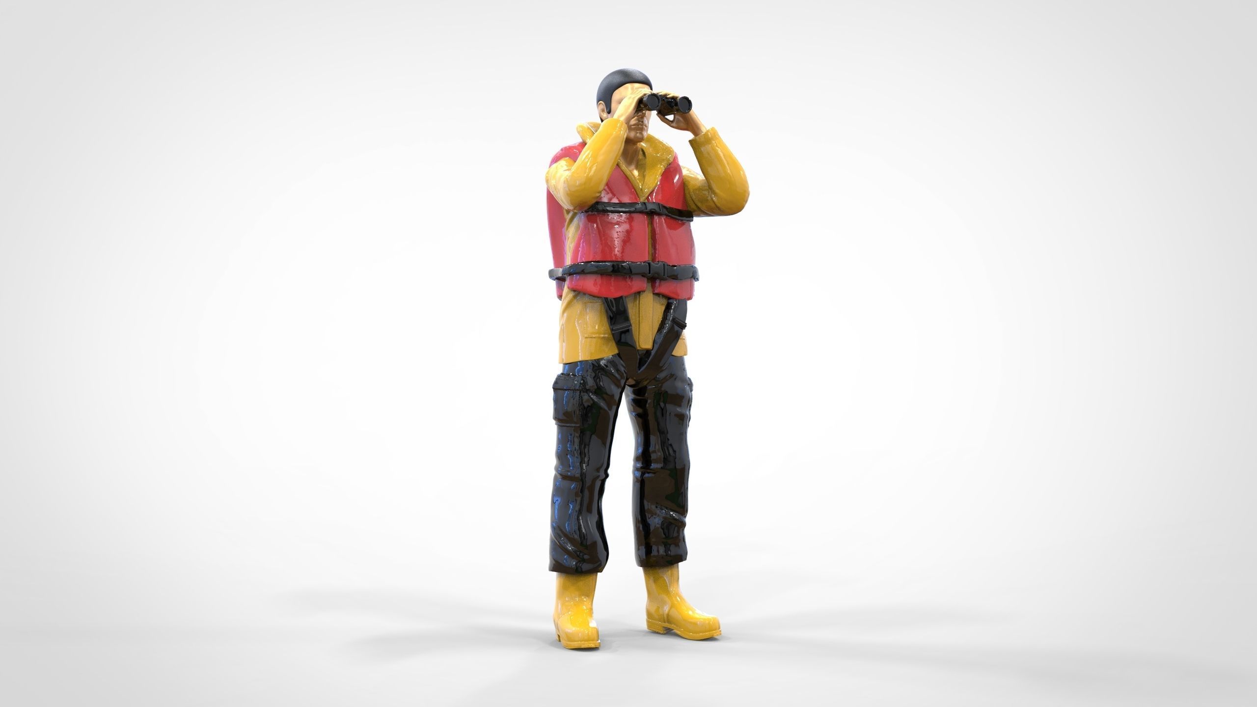 N3 Lifeboat Crew Volunteer RNLI Rescue crew 3D print model_8
