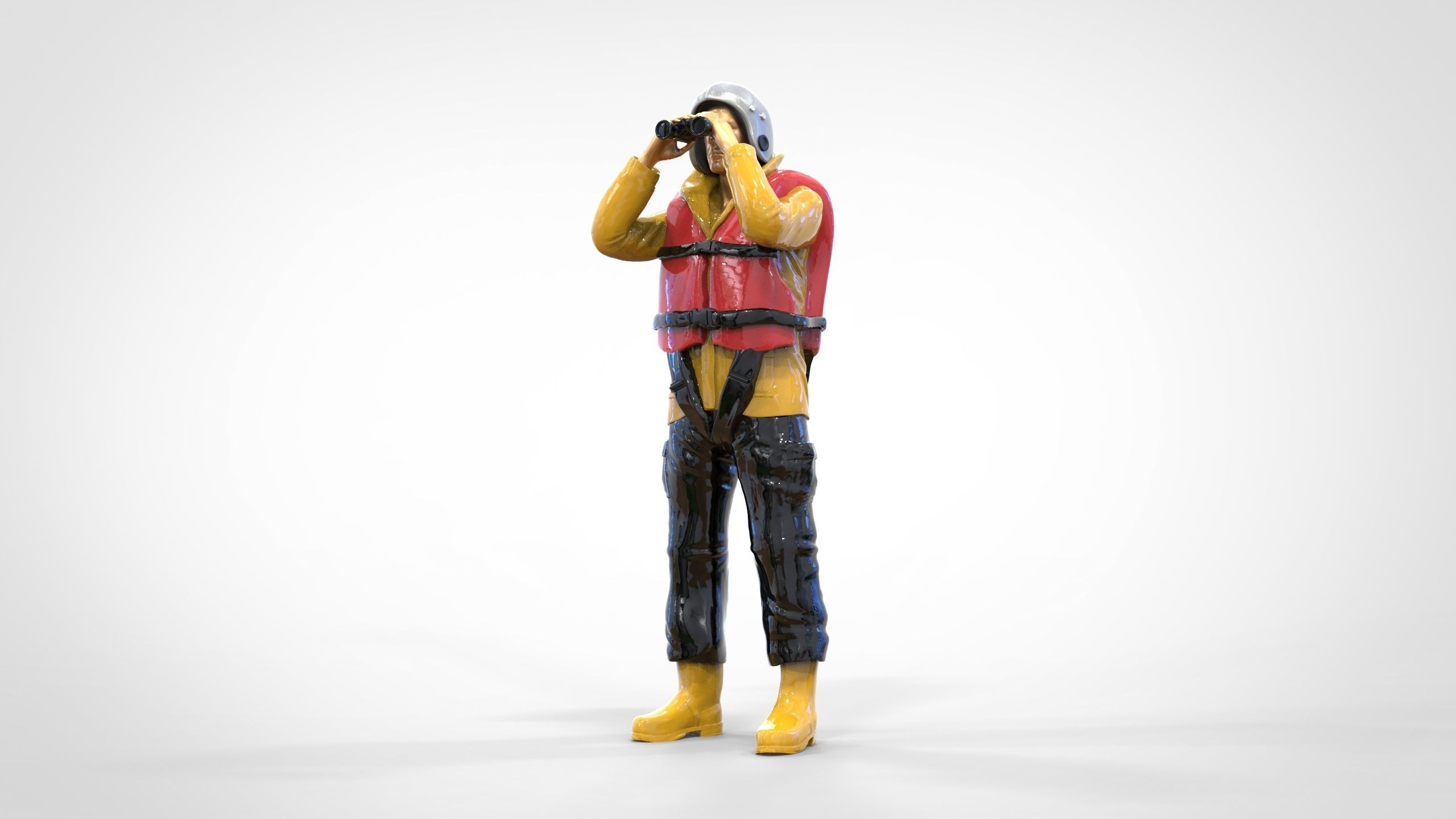 N3 Lifeboat Crew Volunteer RNLI Rescue crew 3D print model_27