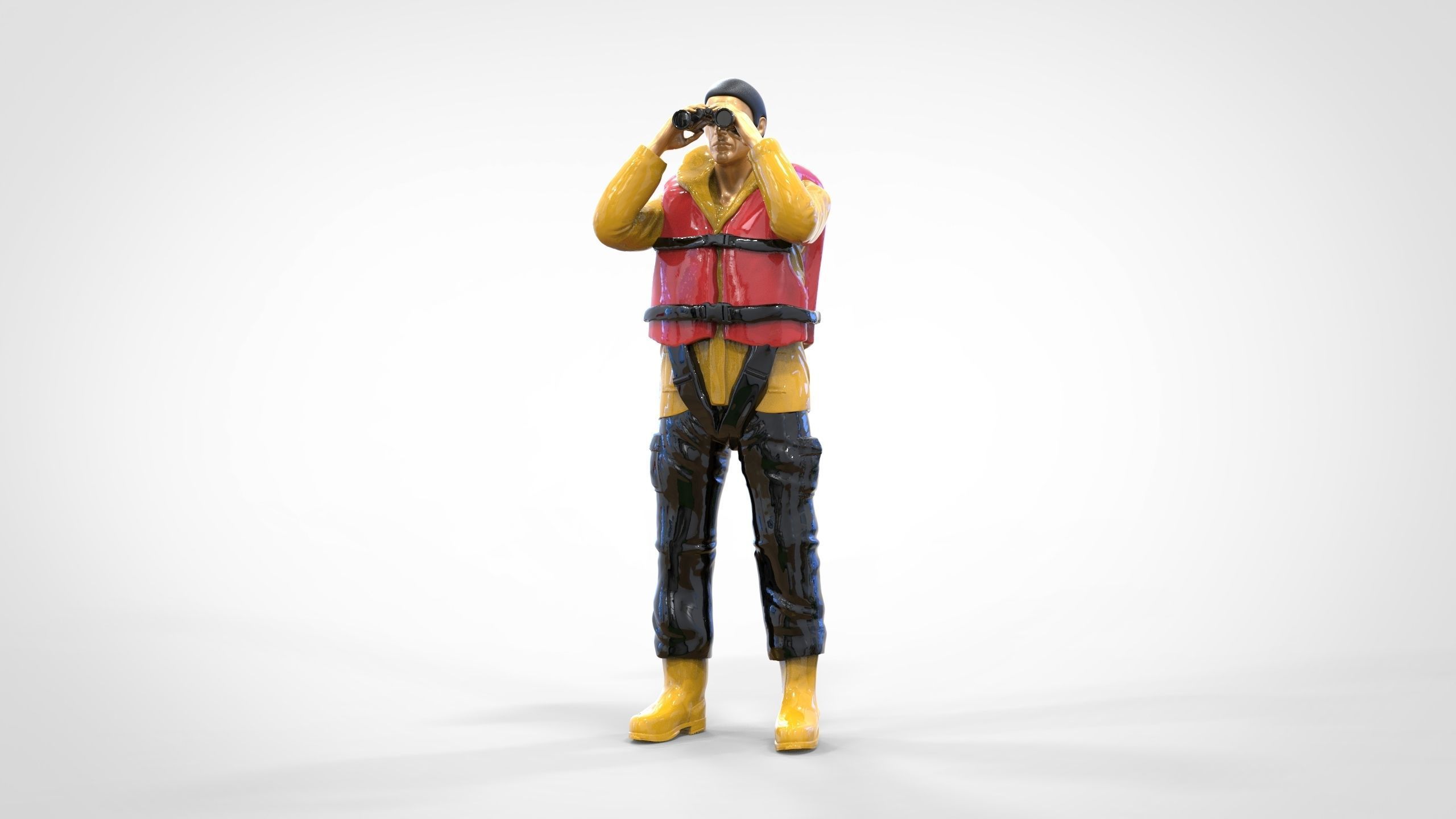 N3 Lifeboat Crew Volunteer RNLI Rescue crew 3D print model_7