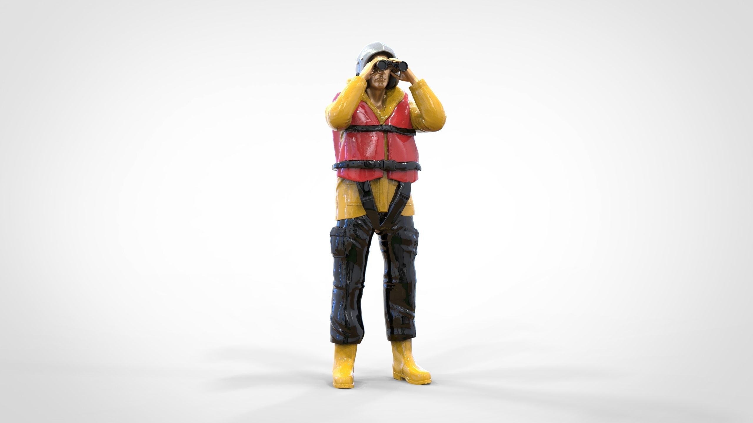 N3 Lifeboat Crew Volunteer RNLI Rescue crew 3D print model_30